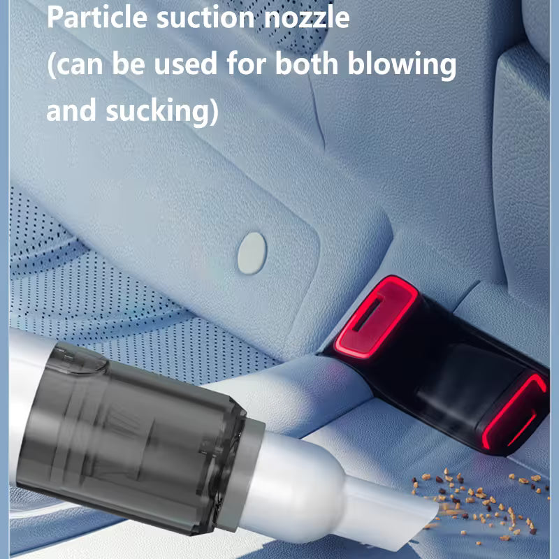 White Cordless Dust Buster Vacuum Cleaner- Cordless Mini Dust Cleaner with Soft Brush Attachment, USB Rechargeable Desktop and Keyboard Cleaning Tool