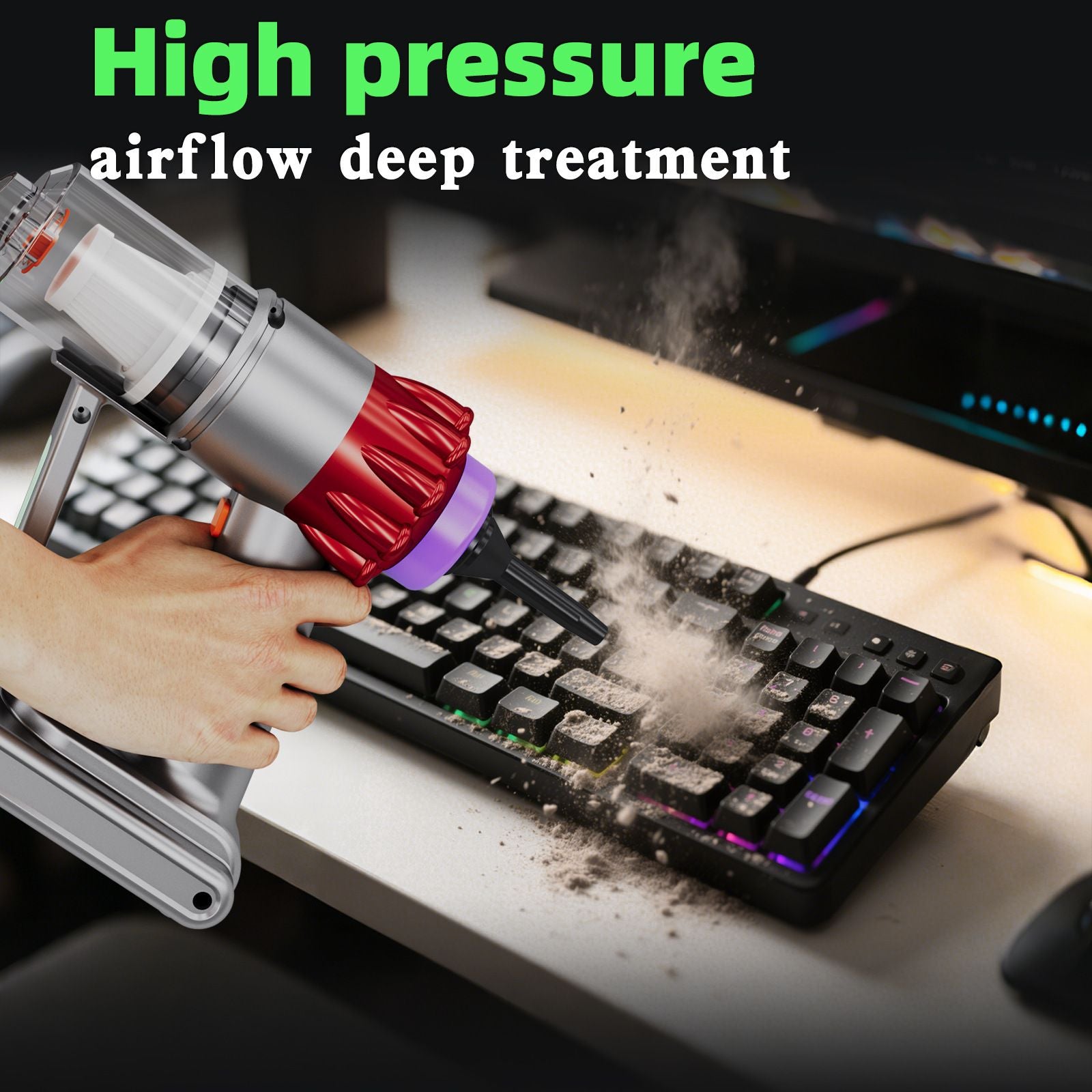 Portable Wireless Car Vacuum Cleaner 4 in 1 Handheld Air Duster Rechargeable Mini Vacuum for Pet Hair Keyboard Car Interior