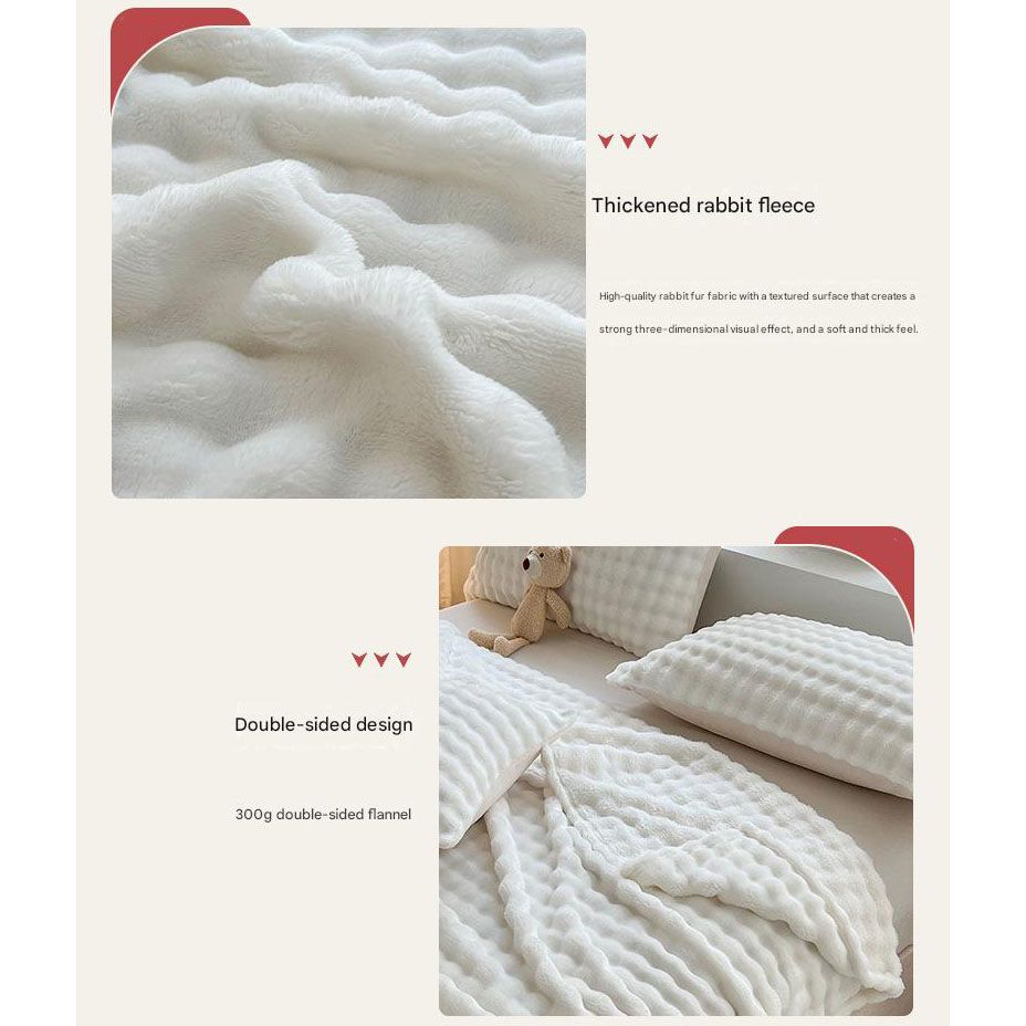 Mushroom-Themed Plush Slippers & Bubble Fleece Throw Blanket Set — A Cozy, Warm Winter Home Gift Bundle, Including Soft & Warm Indoor Slippers (Size AU 8-9) and a 100x150cm Flannel Throw Blanket