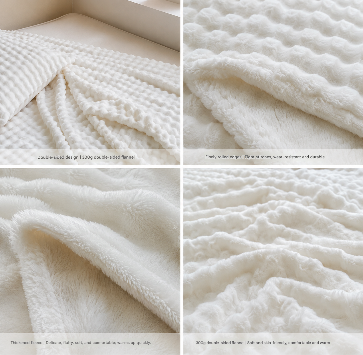Light camel Luxury Bubble Fleece Throw Blanket 180x200cm Sofa Couch Bed Blanket with FREE Pair of Flower Curtain Tiebacks, Soft Plush Textured Home Throw for Living Room Bedroom Decor