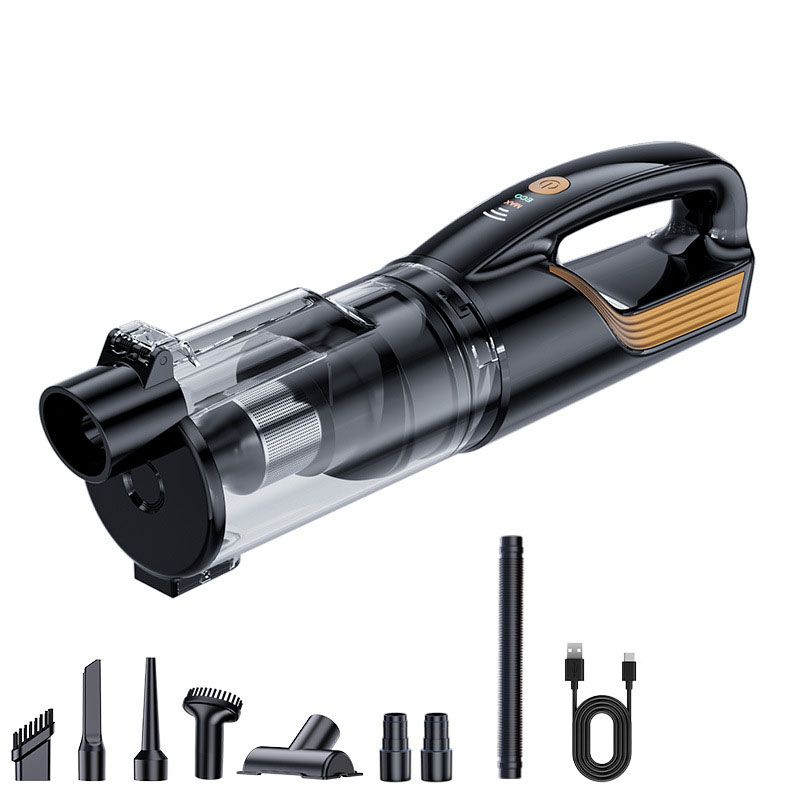 (Black and gold)Cordless Handheld Vacuum Cleaner - 2 in 1 Blow and Suction - Cyclone Dust Cup, Car and Home Use