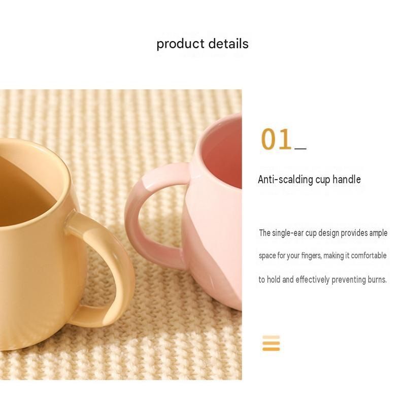 4 pack （Black and White and Green and Blue）Macaron Ceramic Mug 480ml - Large Belly Coffee Cup, Underglaze Colour, Non Slip Base, Ergonomic Handle, Microwave and Dishwasher Safe, Home Office Breakfast Drinkware