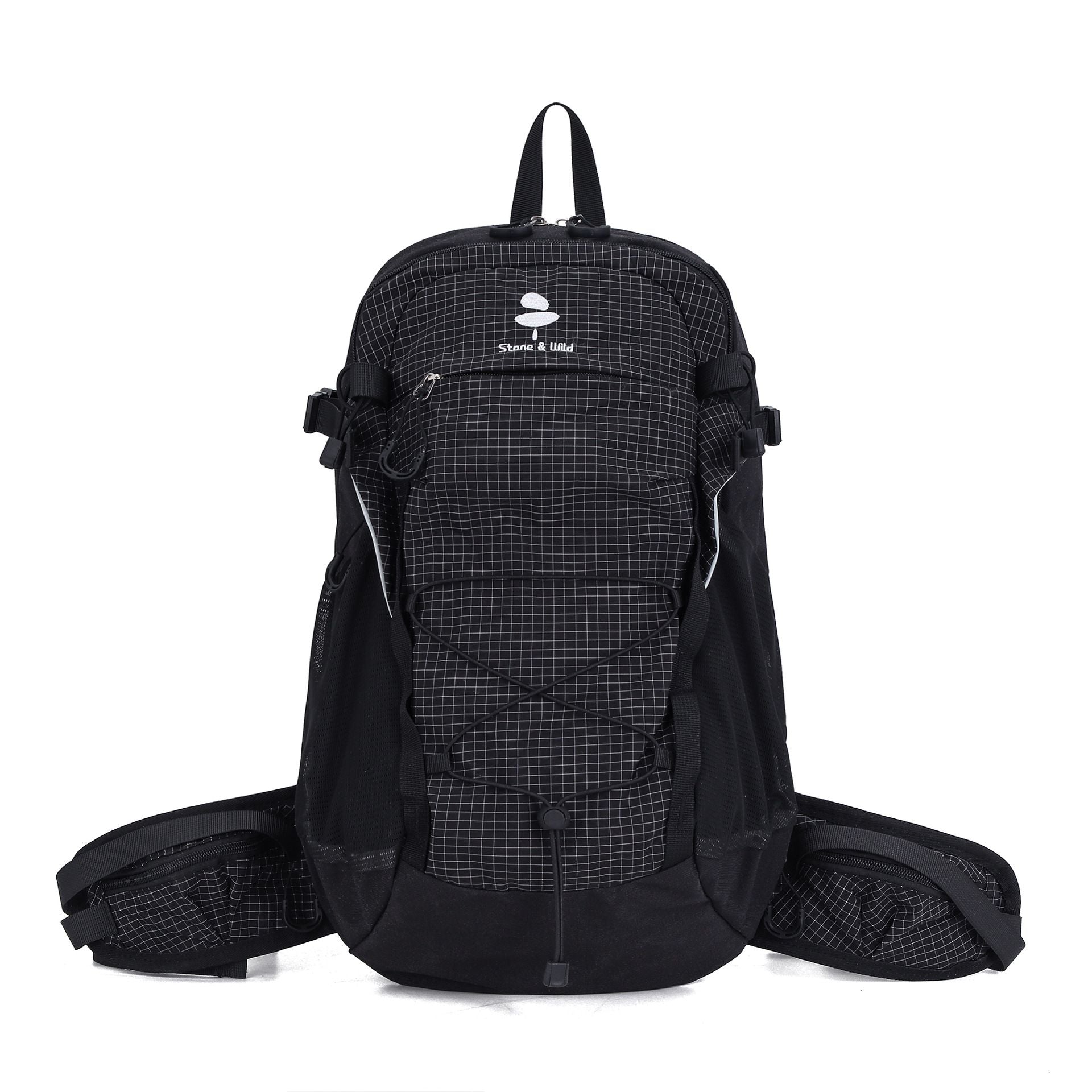 Lightweight Hiking Backpack 20L Black - Ultralight Oxford Cloth Daypack with Breathable Mesh Back, Adjustable Straps for Trekking Camping Travel