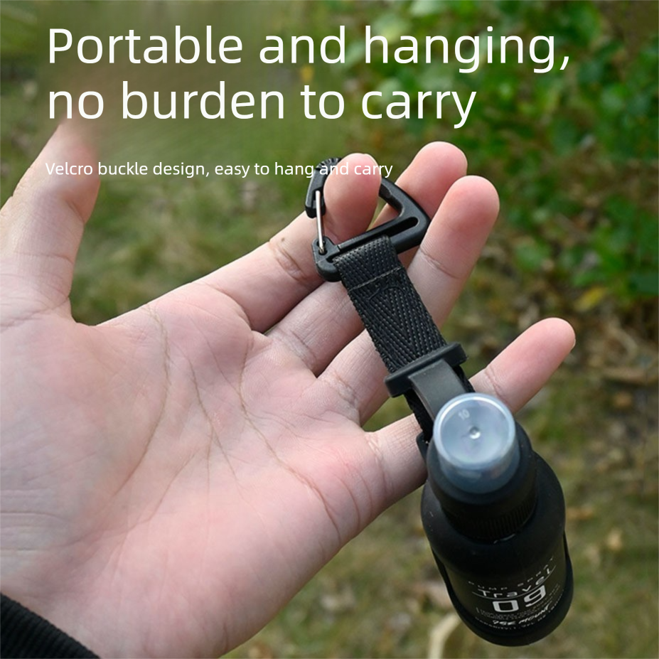2 Pack 50ml Portable Spray Bottle - Leakproof Travel Mist Sprayer with Carabiner, Fine Mist Pump for Outdoor Camping Hiking, 12cm Black