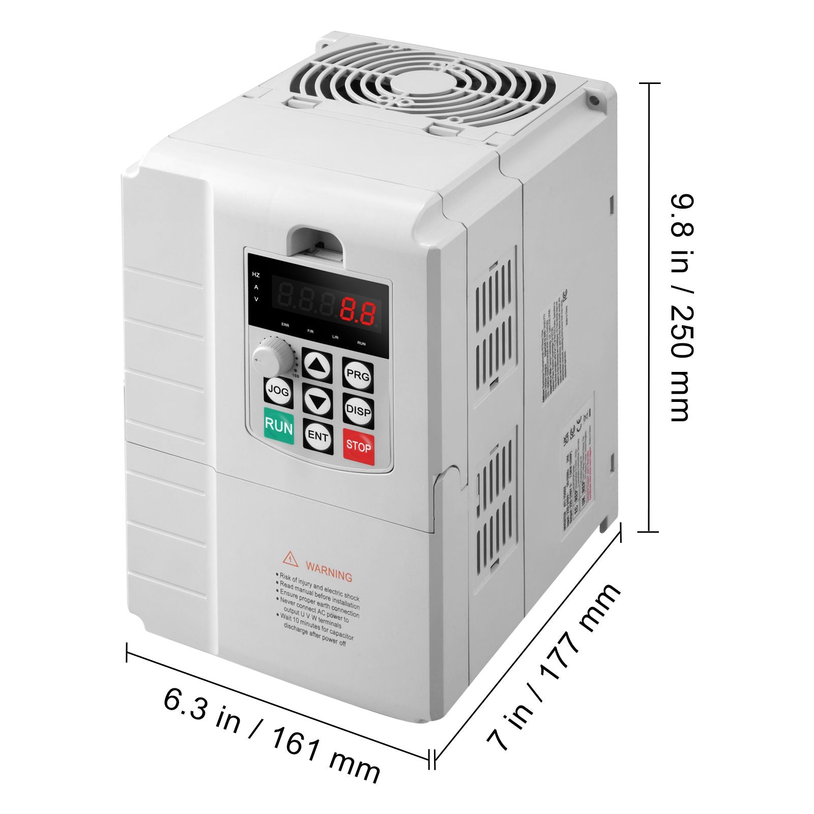 VFD 10HP, 7.5KW, 34A, 1 Phase 220V-240V Input to 3 Phase 220V-240V Output Variable Frequency Drive, 0-400Hz VFD for AC Motor Speed Control