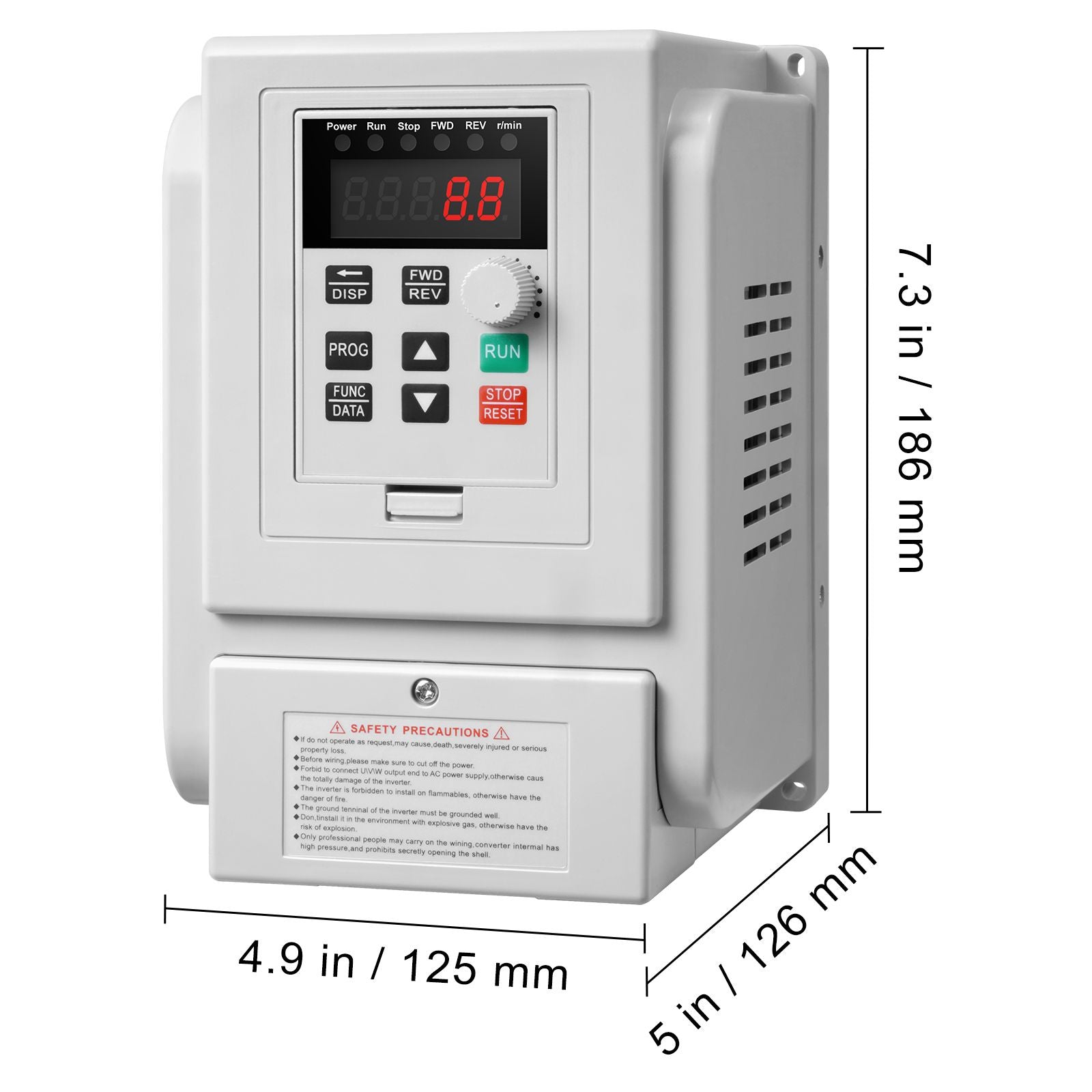 VFD 5HP, 4KW, 18A, 1 Phase 220V-240V Input to 3 Phase 220V-240V Output Variable Frequency Drive, 0-400Hz VFD for AC Motor Speed Control