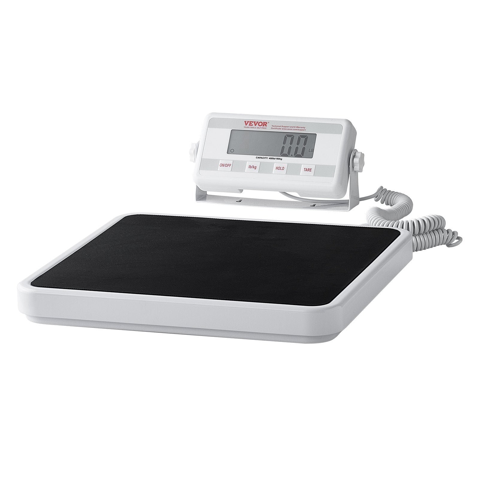 VEVOR Portable Medical Scale, Professional Digital Physician Scale for Weighing - with Anti-Slip Mat, 2 Units (kg/lb), Hold & Tare Function, 400LBS Capacity Physician Wight Scale for Gym Home Hospital