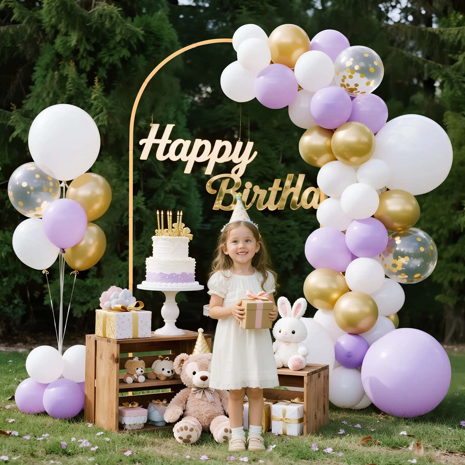 VEVOR Arch Backdrop Stand, 2 x 1 m, Stable Structure, Easy Assembly, 1 Set Gold Metal Arch Backdrop Stand for Wedding, Birthday Party, Graduation, Holiday Celebration, and Ceremony Decoration