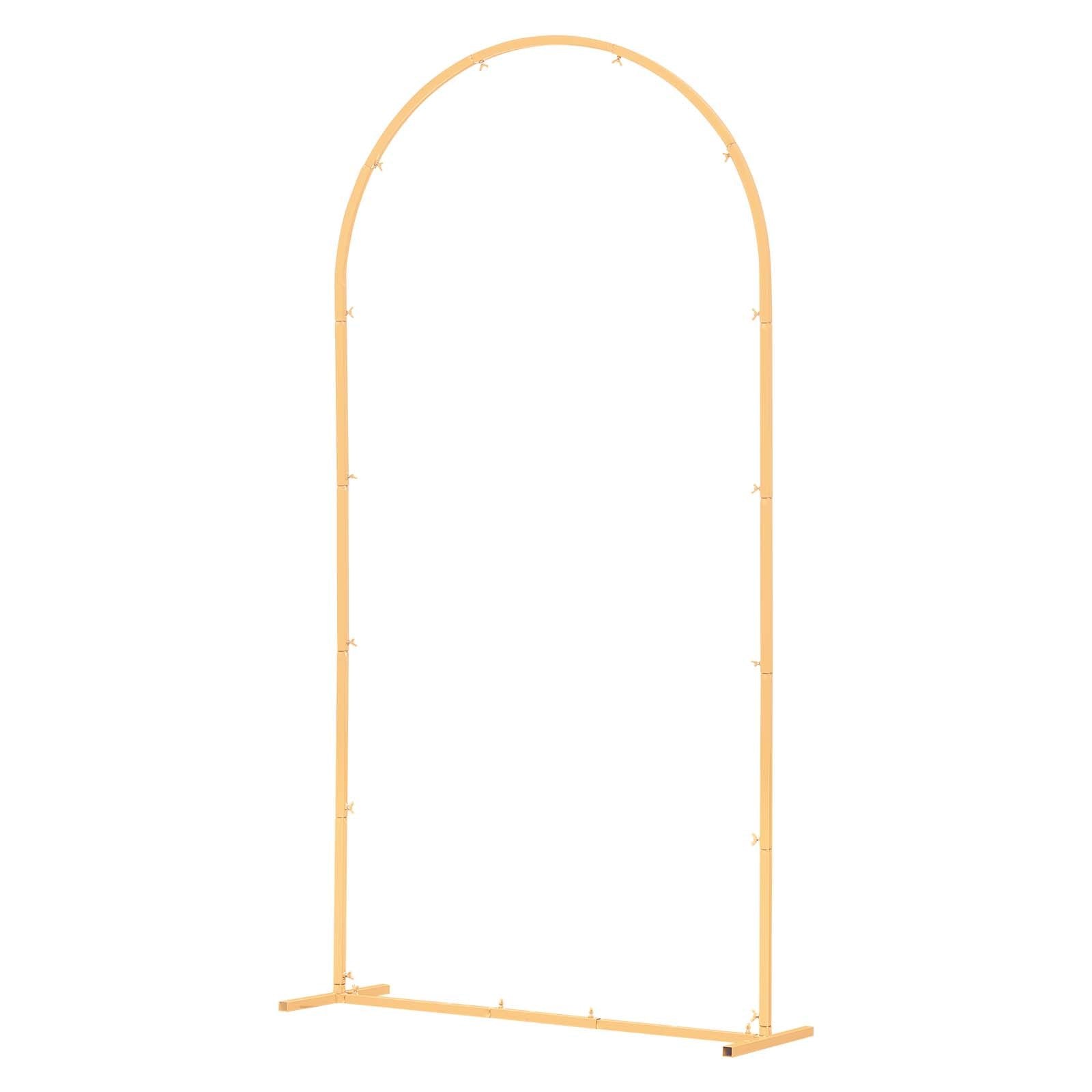 VEVOR Arch Backdrop Stand, 2 x 1 m, Stable Structure, Easy Assembly, 1 Set Gold Metal Arch Backdrop Stand for Wedding, Birthday Party, Graduation, Holiday Celebration, and Ceremony Decoration