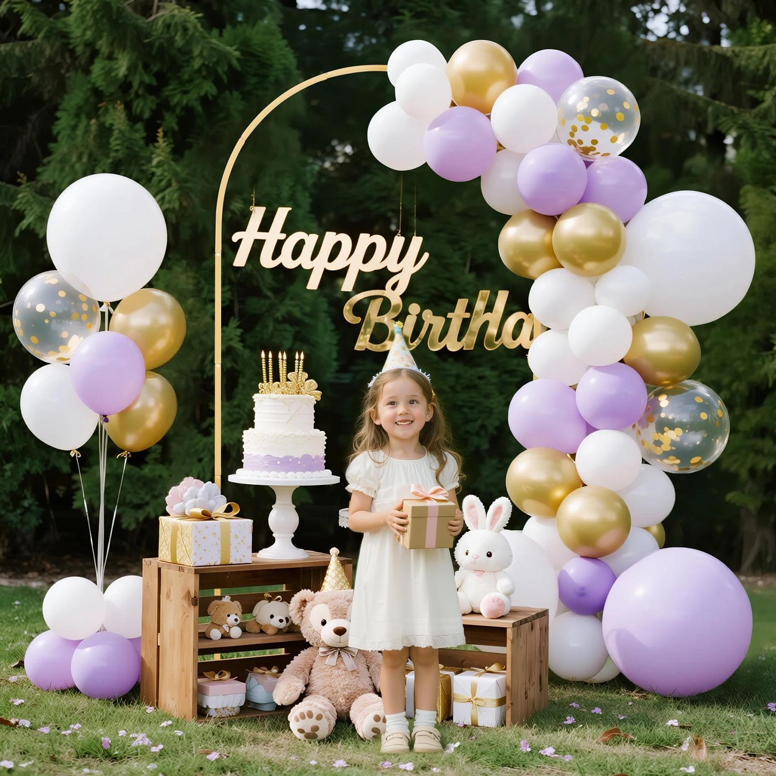 VEVOR Arch Backdrop Stand, 2.2 x 1.2 m, Stable Structure, Easy Assembly, 1 Set Gold Metal Arch Backdrop Stand for Wedding, Birthday Party, Graduation, Holiday Celebration, and Ceremony Decoration