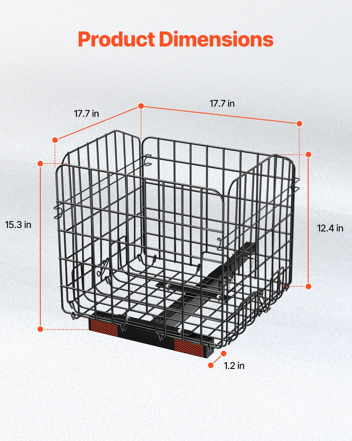 VEVOR Scooter Rear Basket, Folding Metal Wire Basket, Heavy Duty & Spacious Cargo Basket, Works with 1-inch Receiver, Compatible with Most Golden, Drive & Pride Mobility Scooter