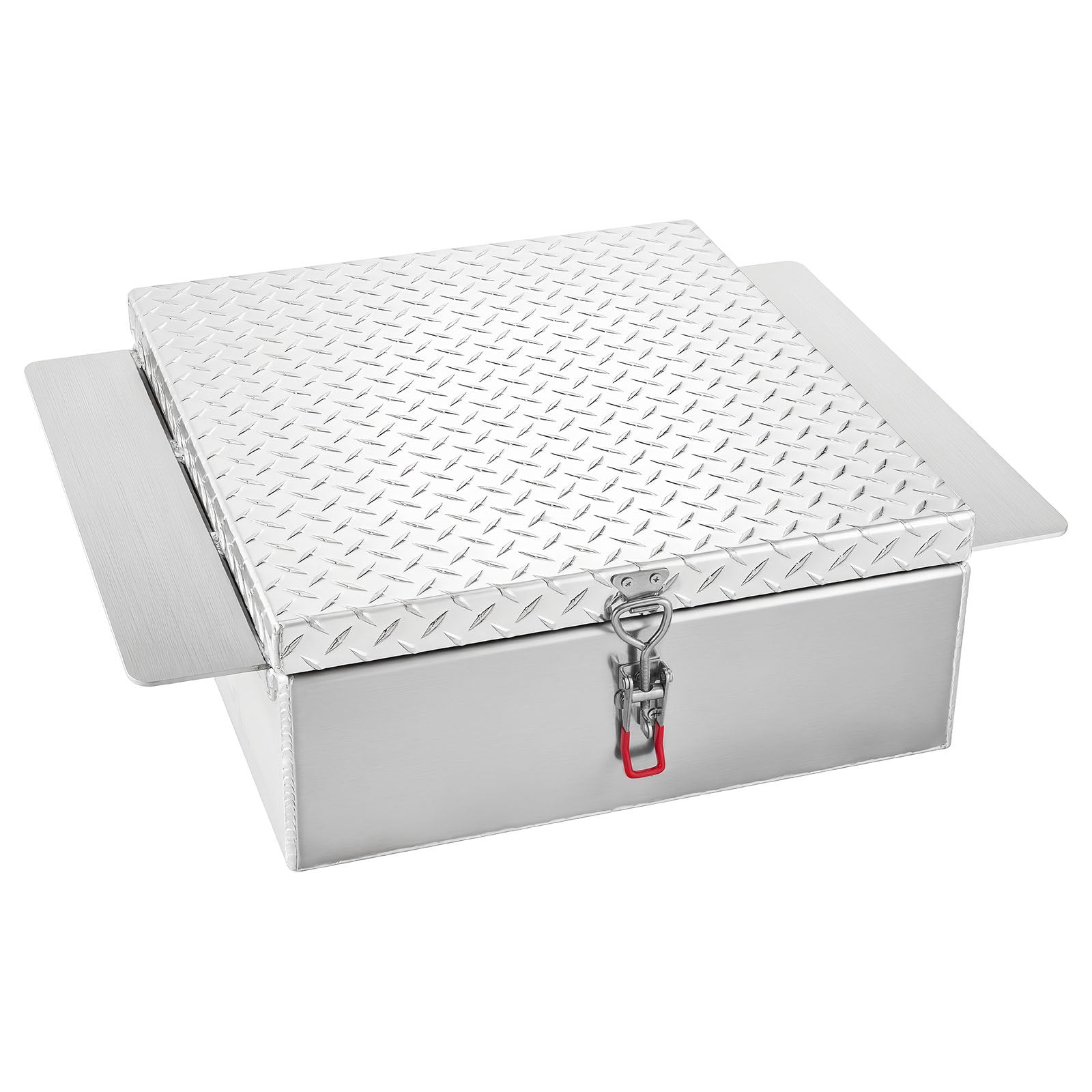VEVOR Truck Bed Tool Box, Heavy Duty Aluminum Tool Box with Diamond Plate, Storage Toolbox Chest Organizer Supports up to 100 kg, Ideal for Pickup, Truck Bed, RV, Trailer, 770 x 610 x 230 mm, Silver