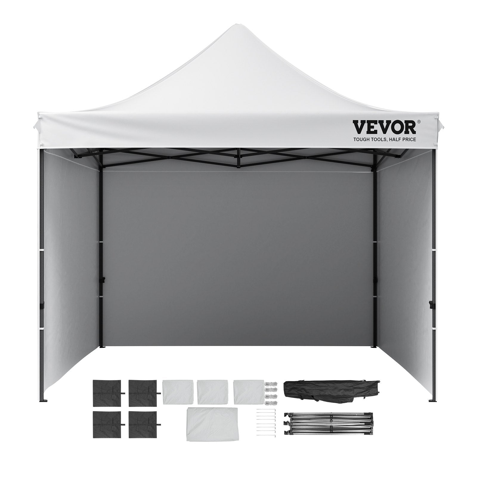 Pop Up Canopy Tent Outdoor Gazebo Tent 10x10FT with Sidewalls & Bag White