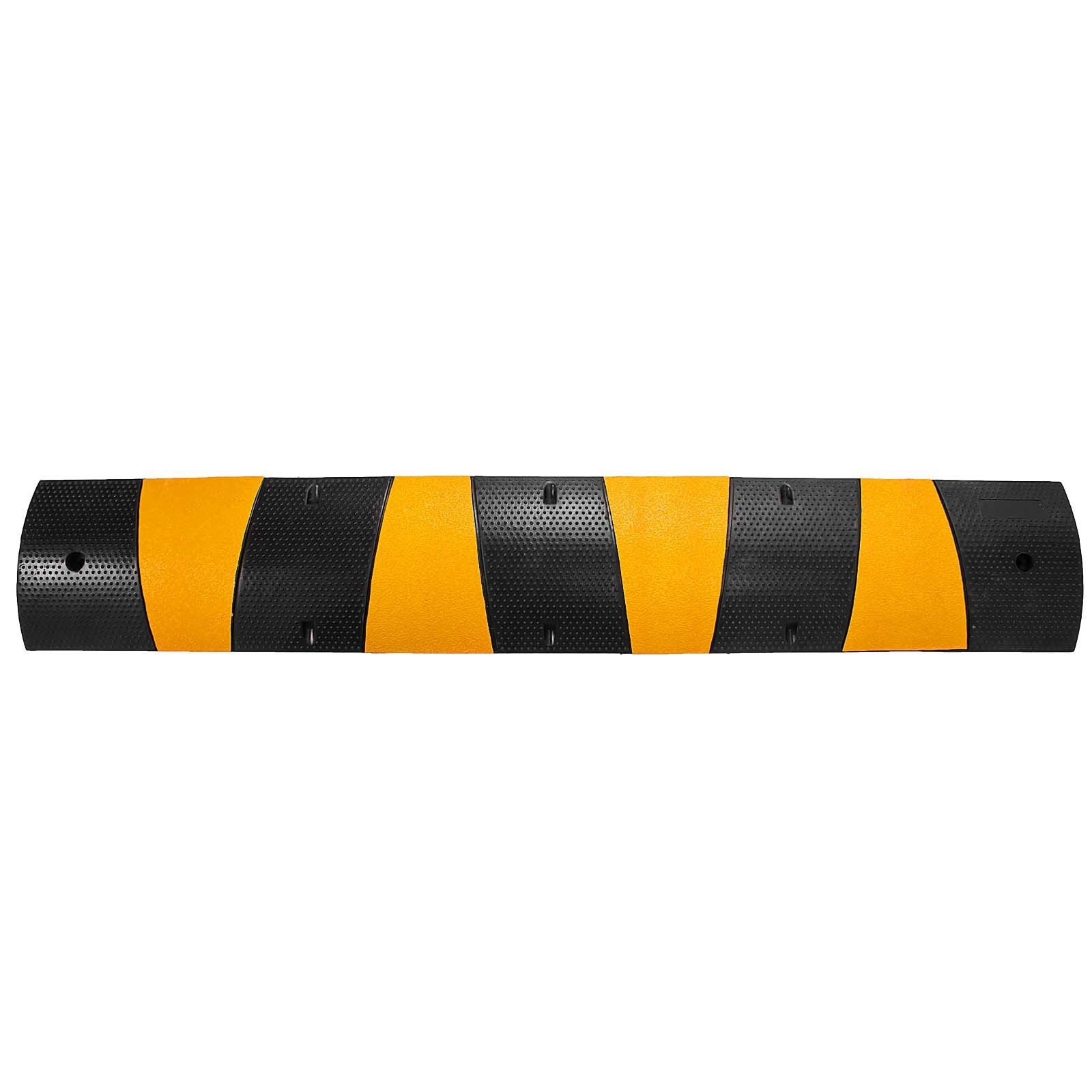 2pcs 6 Feet Rubber Driveway Modular Heavy Duty Speed 185 x 31 x 5.5 cm Cable Protector Ramp for Garage Gravel Roads Asphalt Concrete, 2Pack-6Ft-Speed Bump