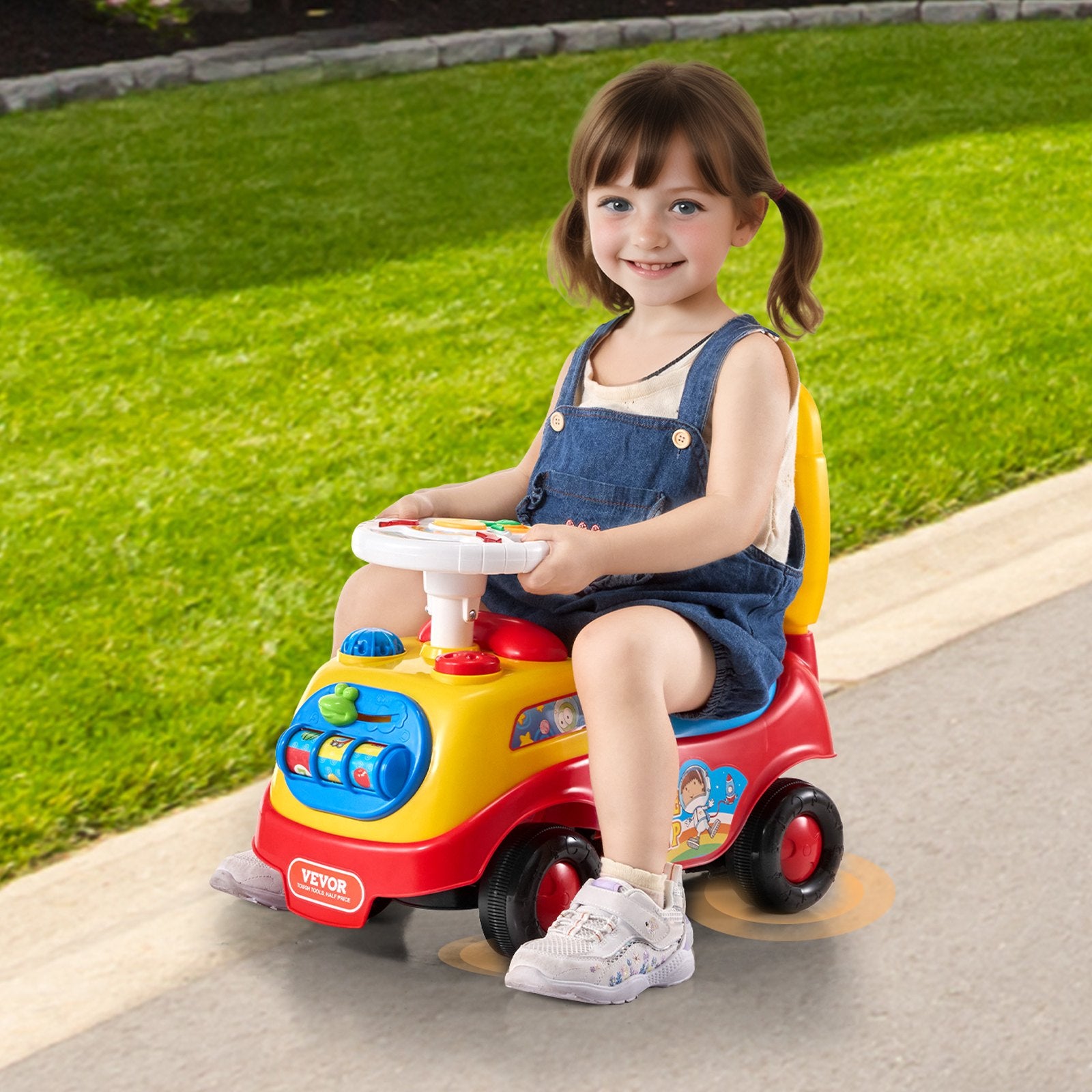 Ride On Push Car for Toddlers, Ages 1-3, Ride Racer, Sit to Stand Toddler Ride On Toy, Classic Kids Ride On Car with Music Steering Wheel, Horn & Under Seat Storage, Ride On Toy for Boys Girls