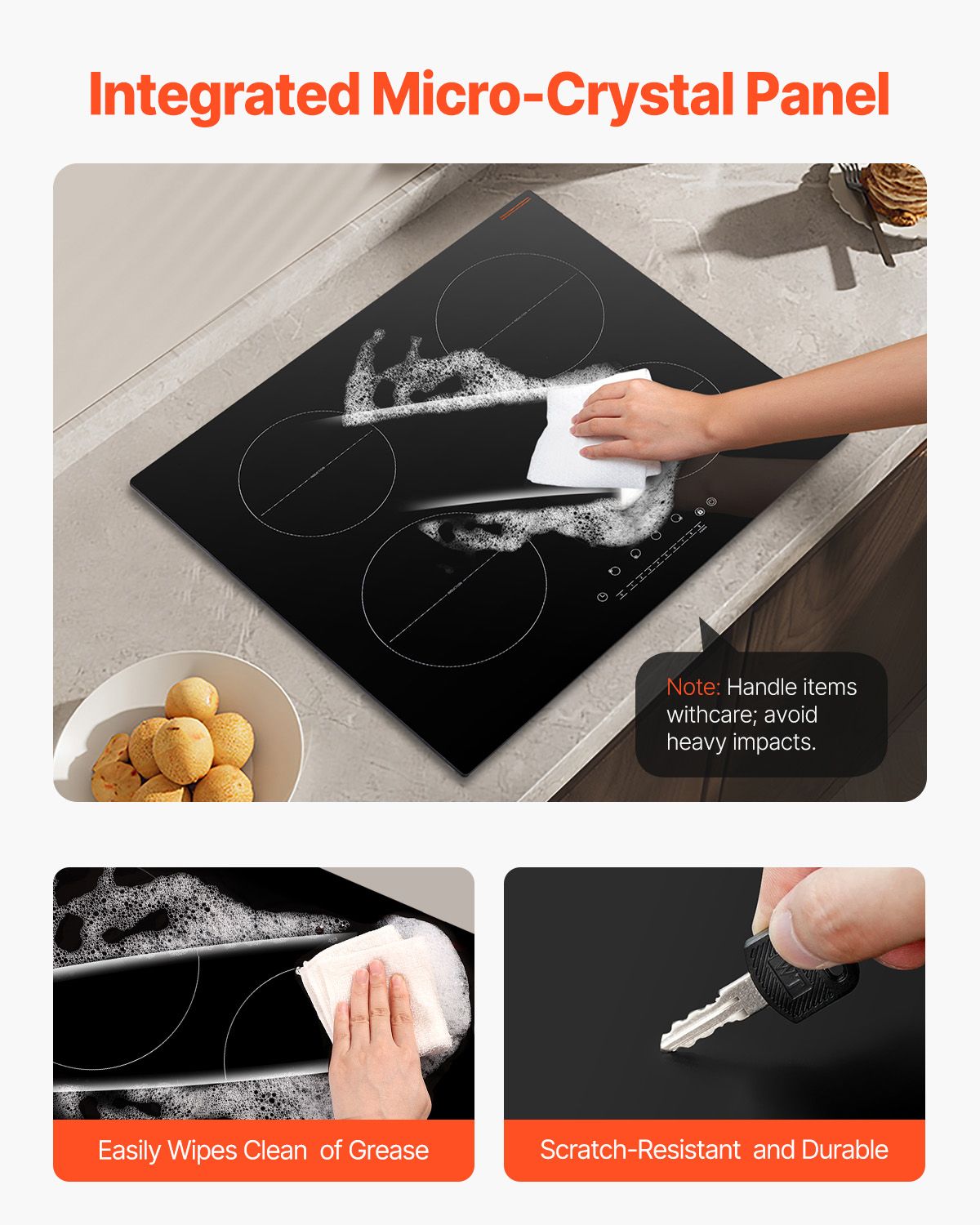 6000W 4 Burner Induction Cooktop Electric Countertop Burner Touch Control