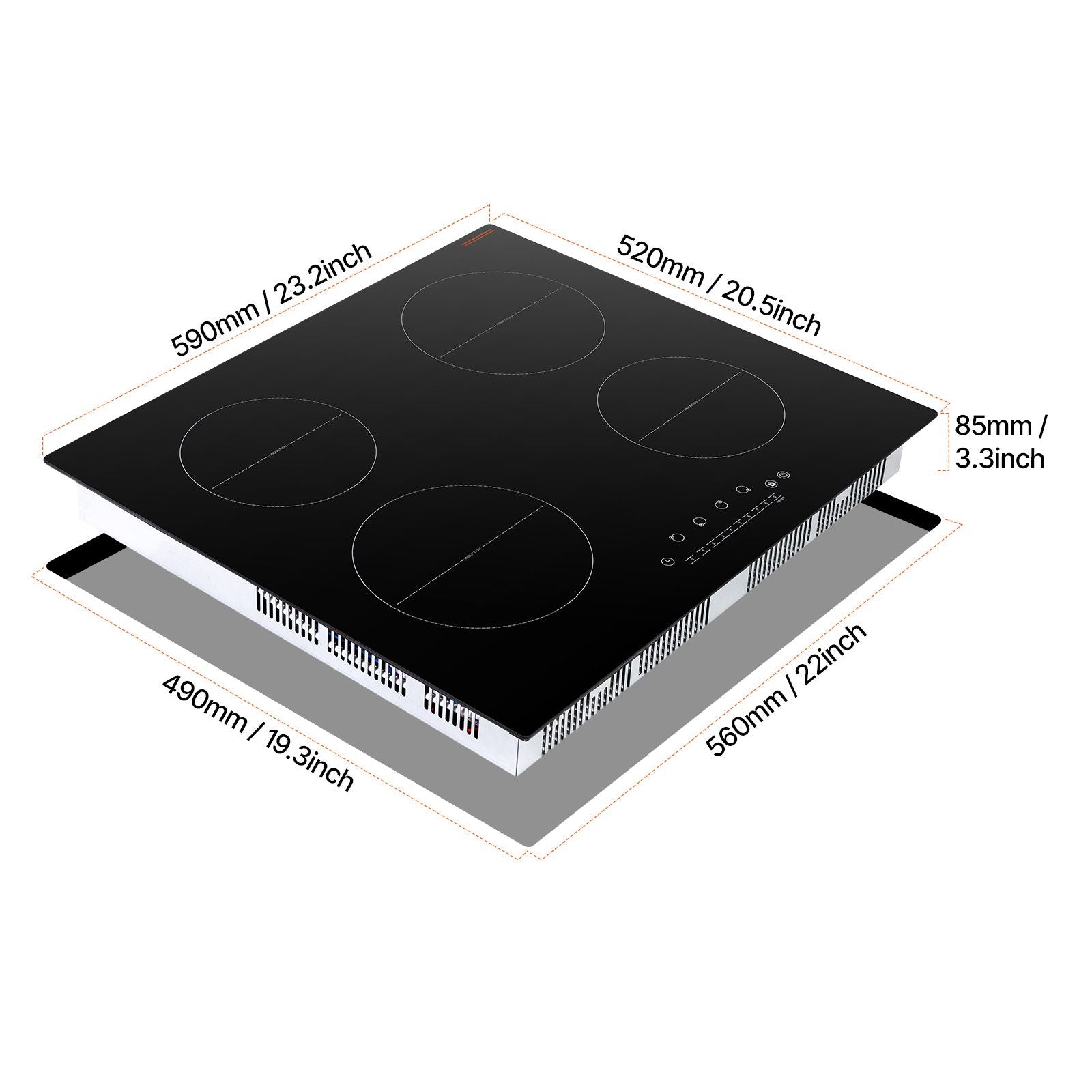 6000W 4 Burner Induction Cooktop Electric Countertop Burner Touch Control