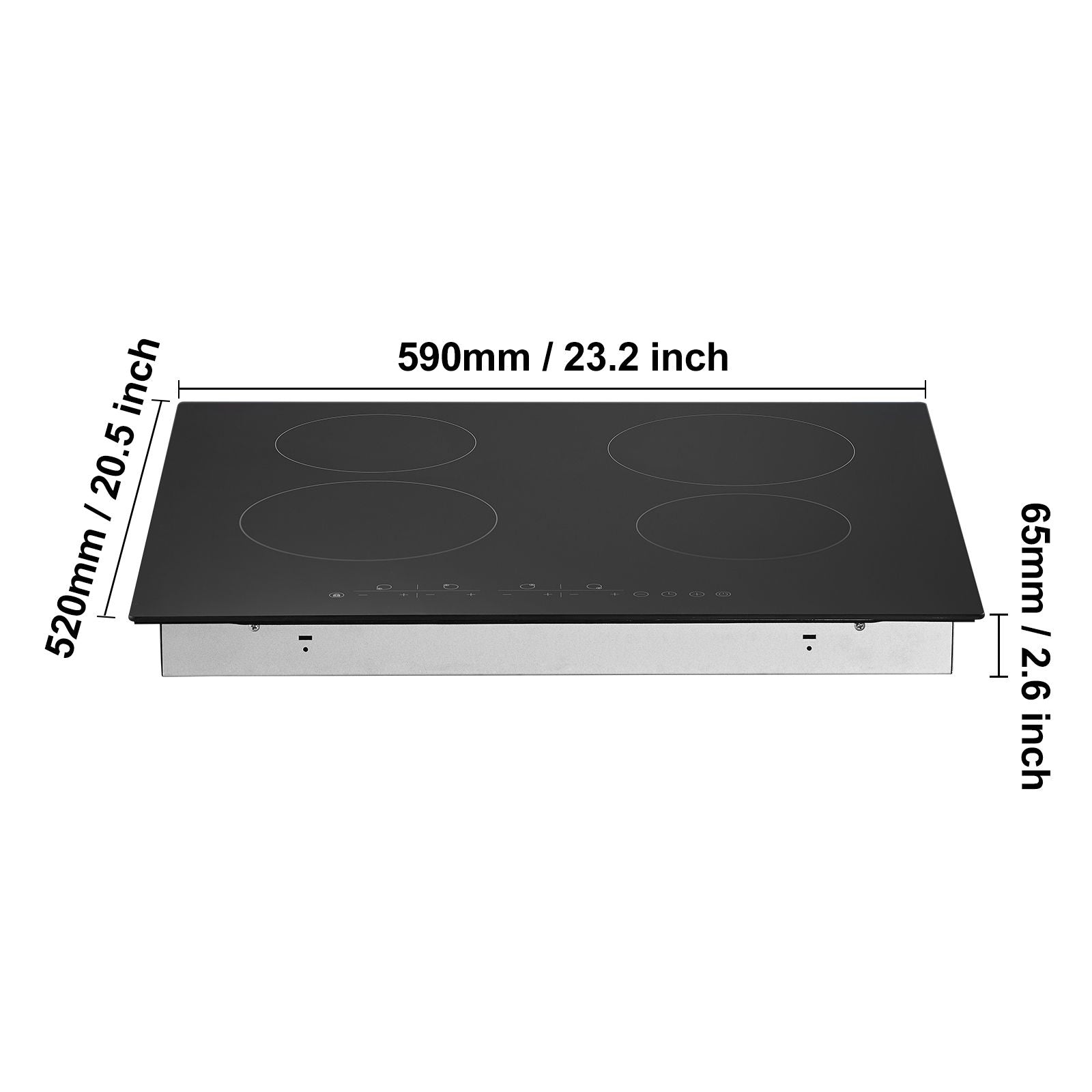 Built-in Electric Cooktop Radiant Ceramic Cooktop 4 Burners 23.2x20.5 inch