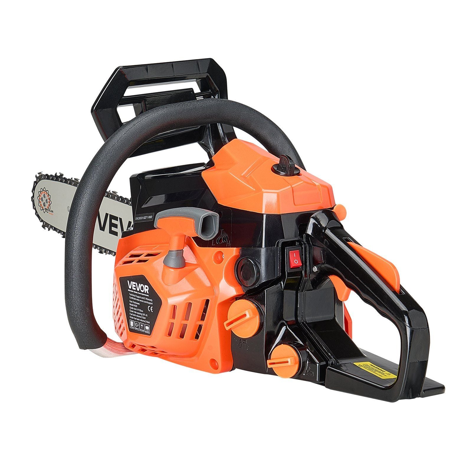 40 cc Gas Chainsaw, 355 mm Gas Powered Chainsaw, 1.3 kW Power Chain Saw with Non-Slip Handle, Gas-Powered Chainsaws with Dual Fuel Tanks, For Wood Cutting, Tree Trimming, and Land Clearing