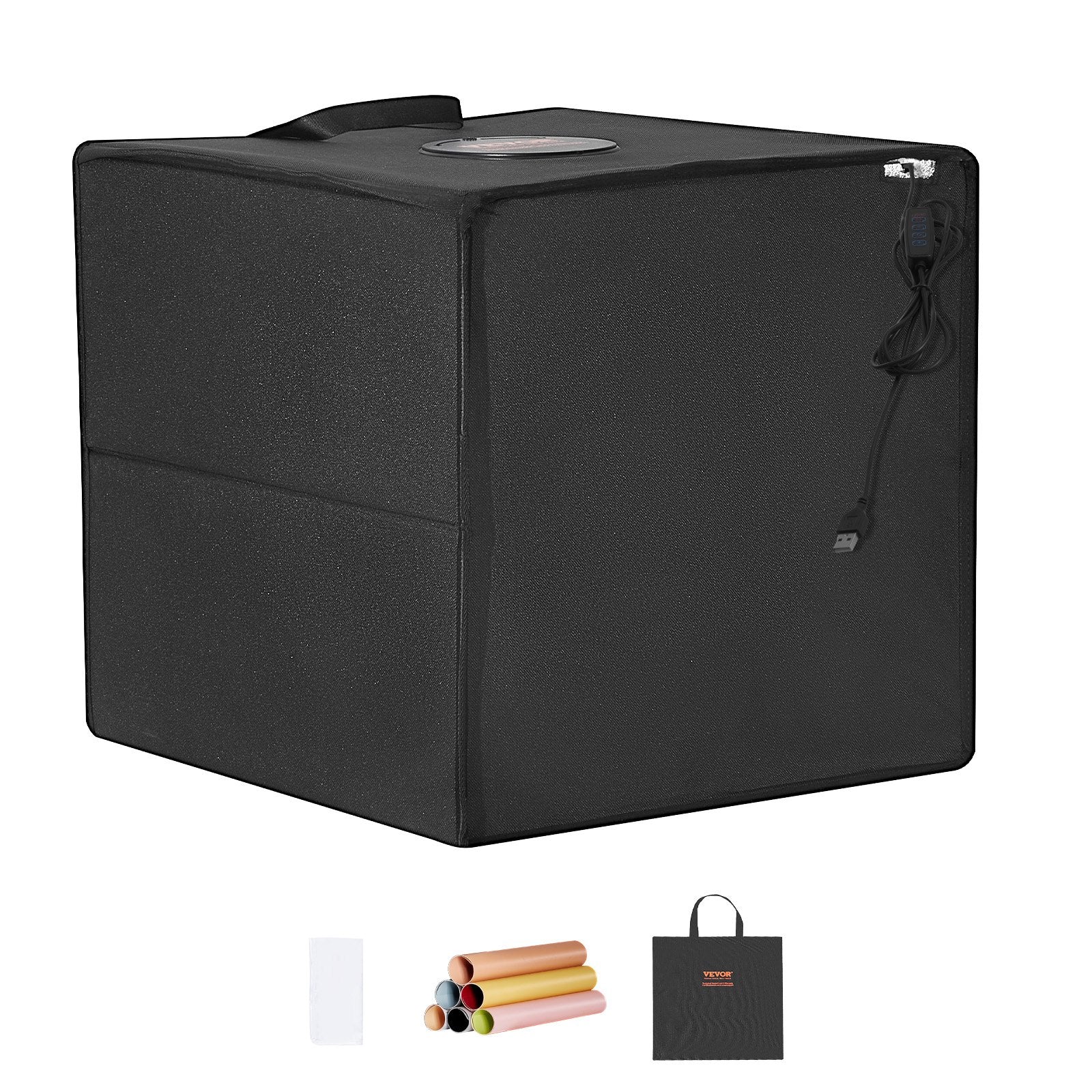 VEVOR Photo Studio Light Box 3000-5600K 6 Double-Sided Color Backdrops, 31.5 x 31 x 31 cm