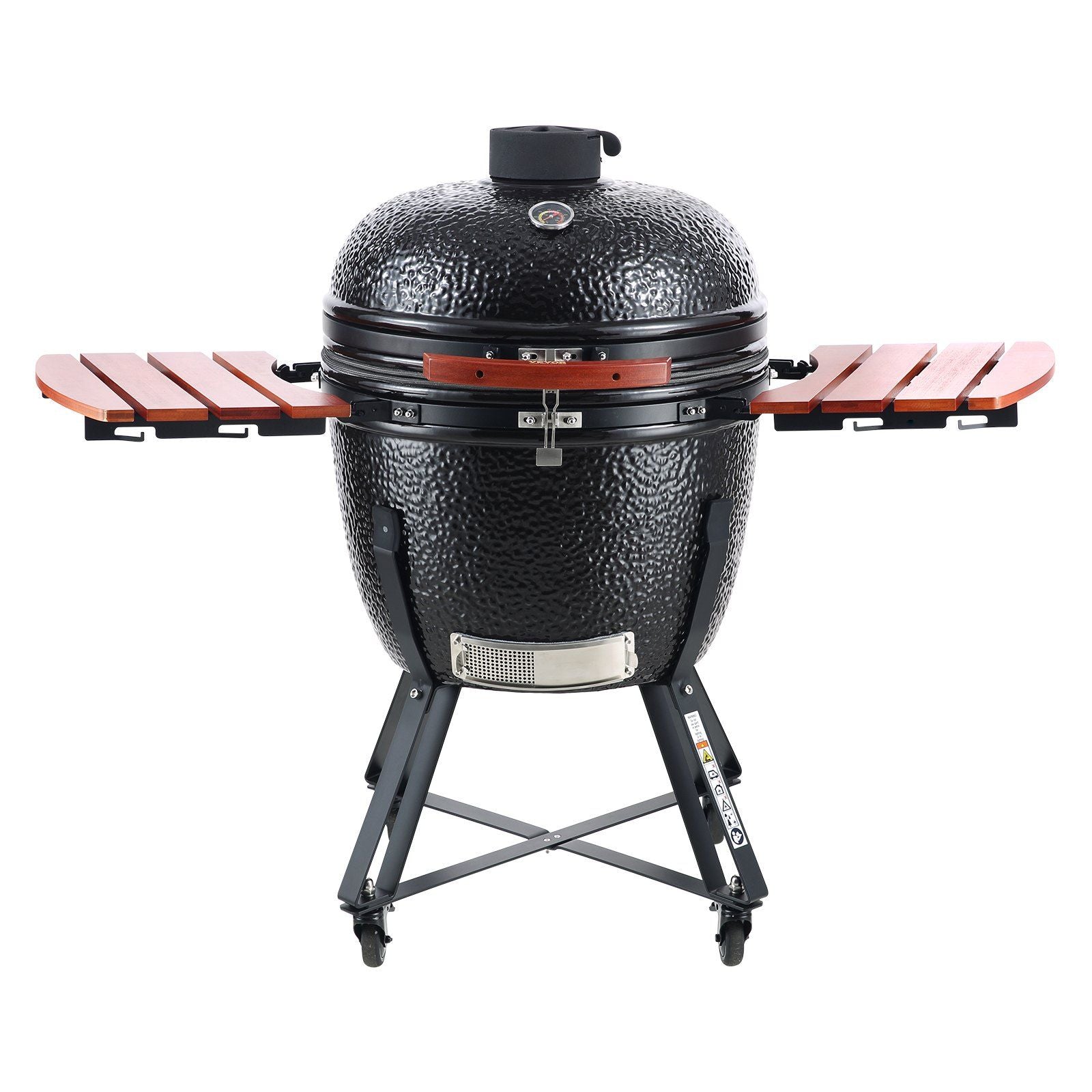 Portable Charcoal Grill, Propane Gas Grills with Cover and Cart, Heavy Duty Stainless Steel BBQ Grill, Mini Smoker for Outdoor Cooking, Barbecue Camping, Picnic, and Backyard, Black