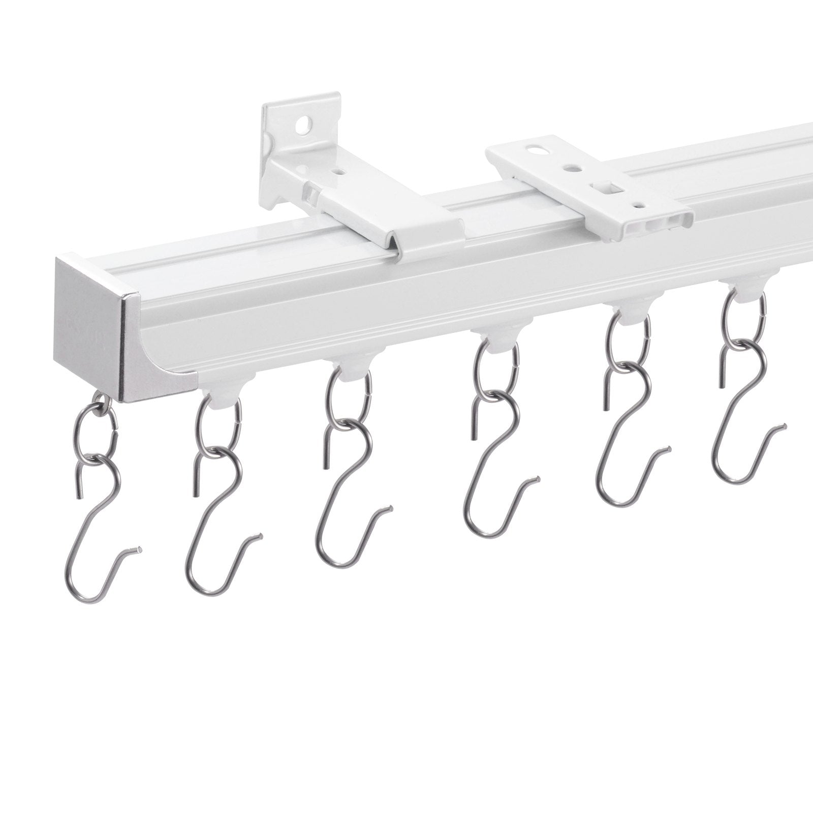 VEVOR Ceiling Curtain Track Set 17.7 FT/5.4 Meter Room Divider with Hooks White