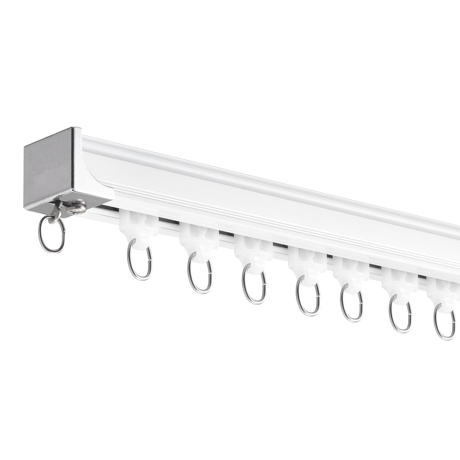 VEVOR Ceiling Curtain Track Set 17.7 FT/5.4 Meter Room Divider with Hooks White