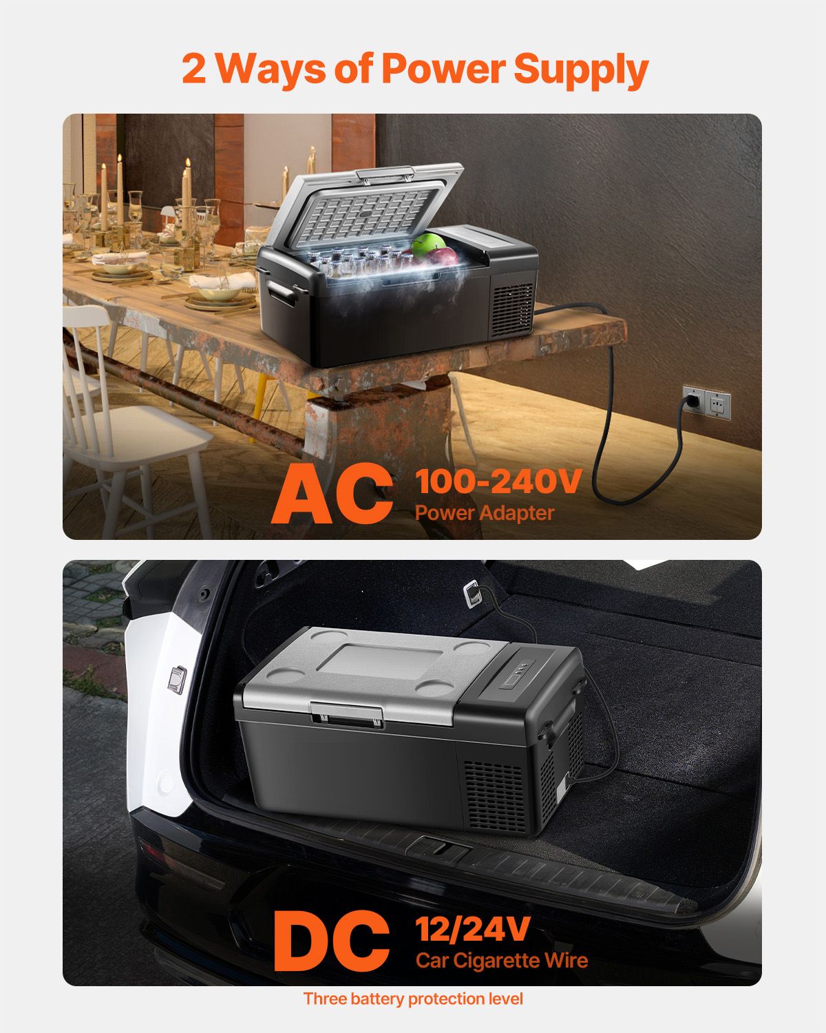 Portable Car Refrigerator Freezer Compressor 15L Single Zone for Car Home