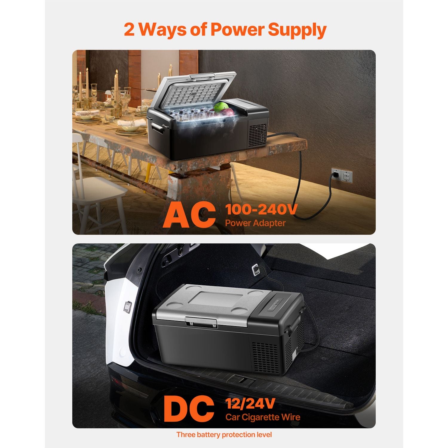 Portable Car Refrigerator Freezer Compressor 20L Single Zone for Car Home