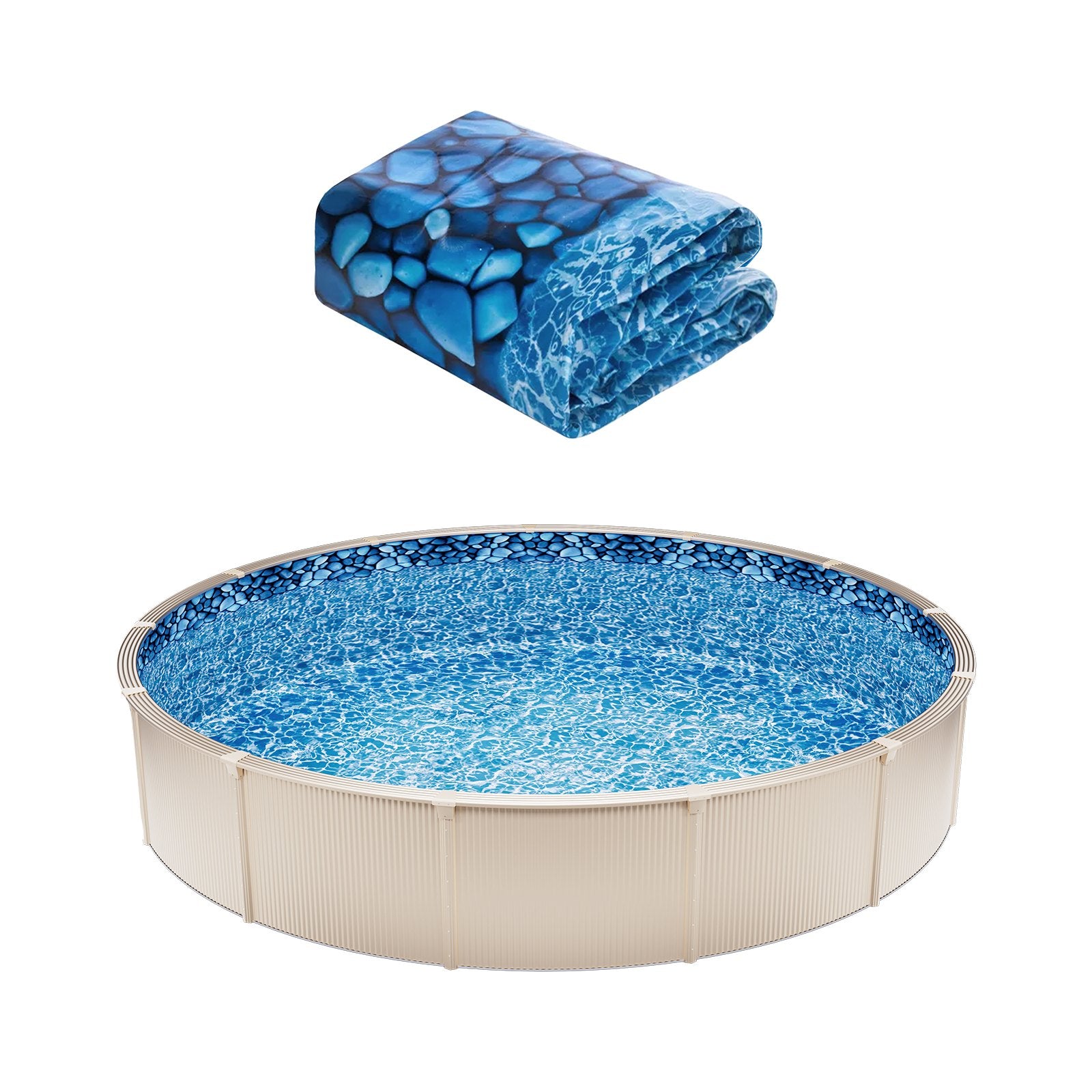 VEVOR Round Pool Liner 24ft Overlap Style Pool Liner 54in Wall Height