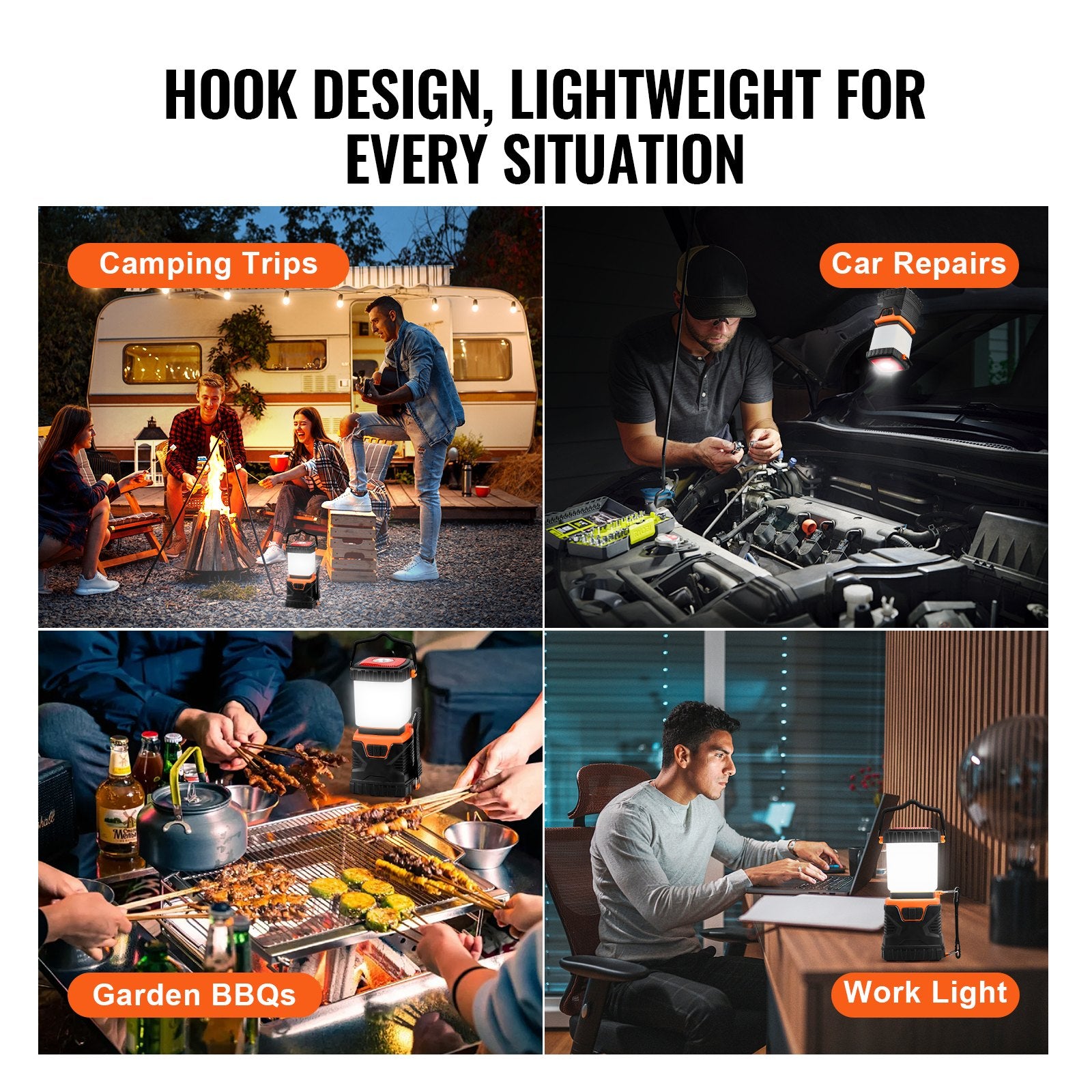 LED Camping Lantern Portable Battery Powered Outdoor Emergency Light