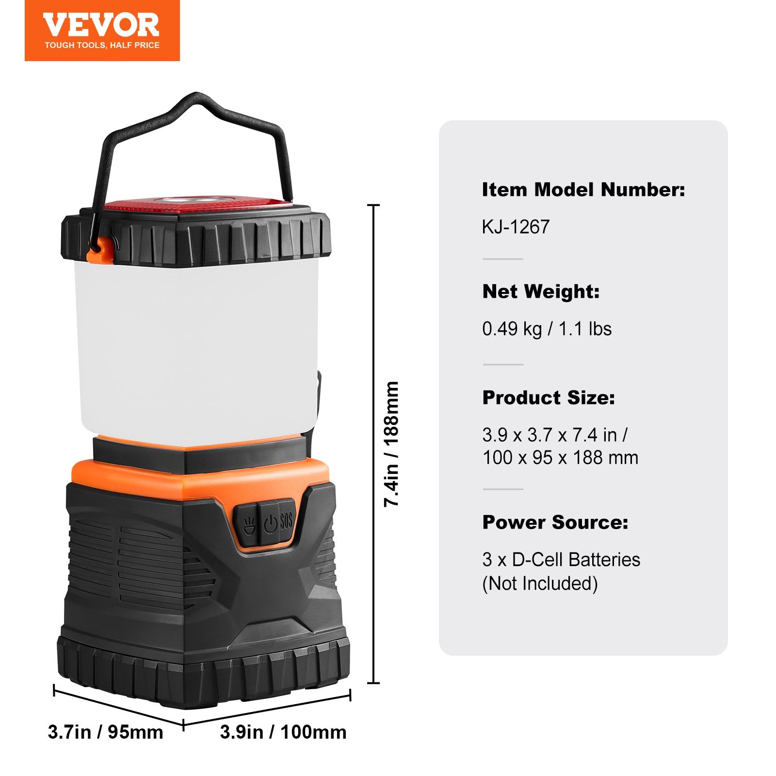 LED Camping Lantern Portable Battery Powered Outdoor Emergency Light
