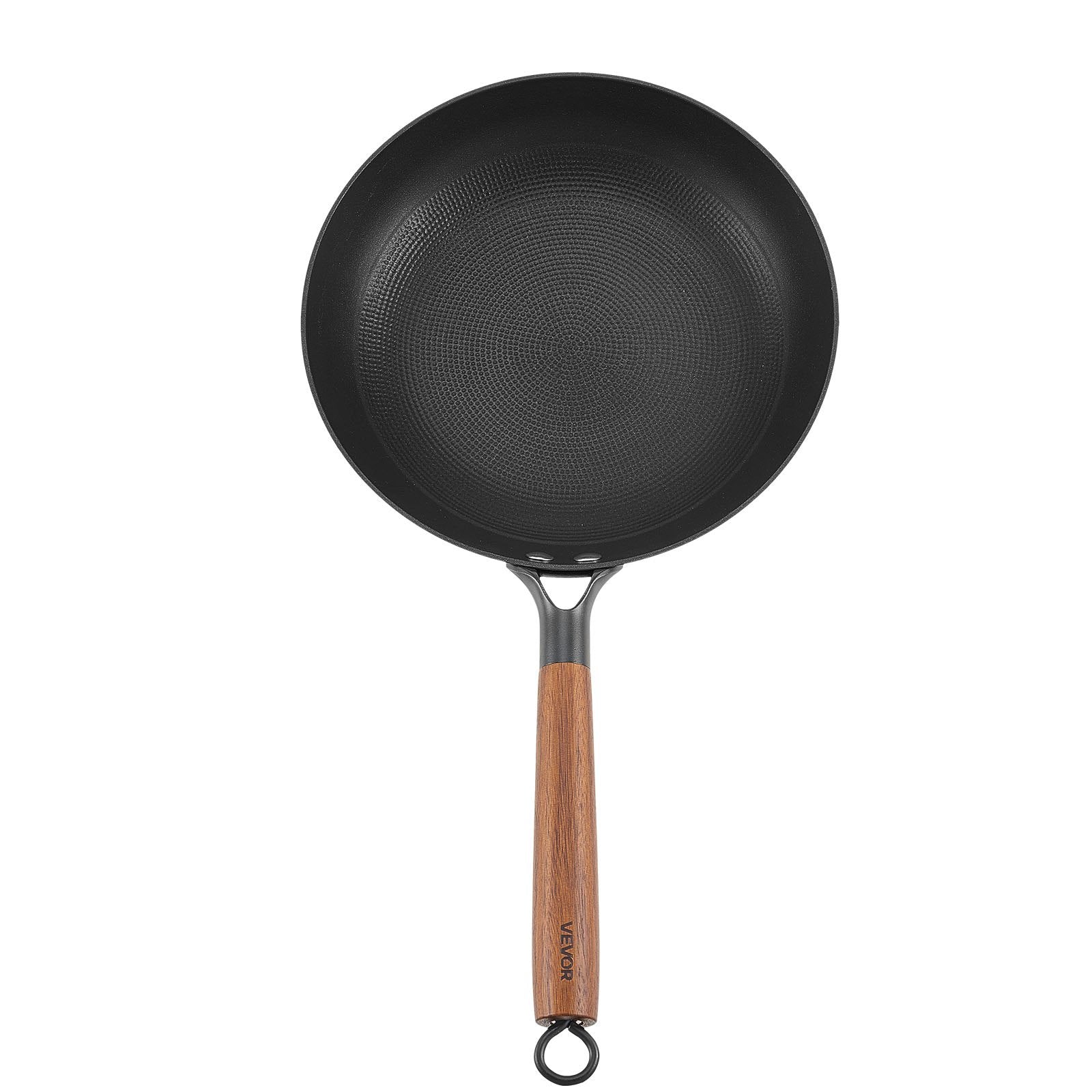 VEVOR Cast Iron Skillet, 3-Piece Frying Pan Set (205, 265, 310 mm), Nonstick Skillets with Detachable Wood Handle, Pre-Seasoned Chef's Pan, Kitchen Cookware for Gas, Electrical, and Induction, Black