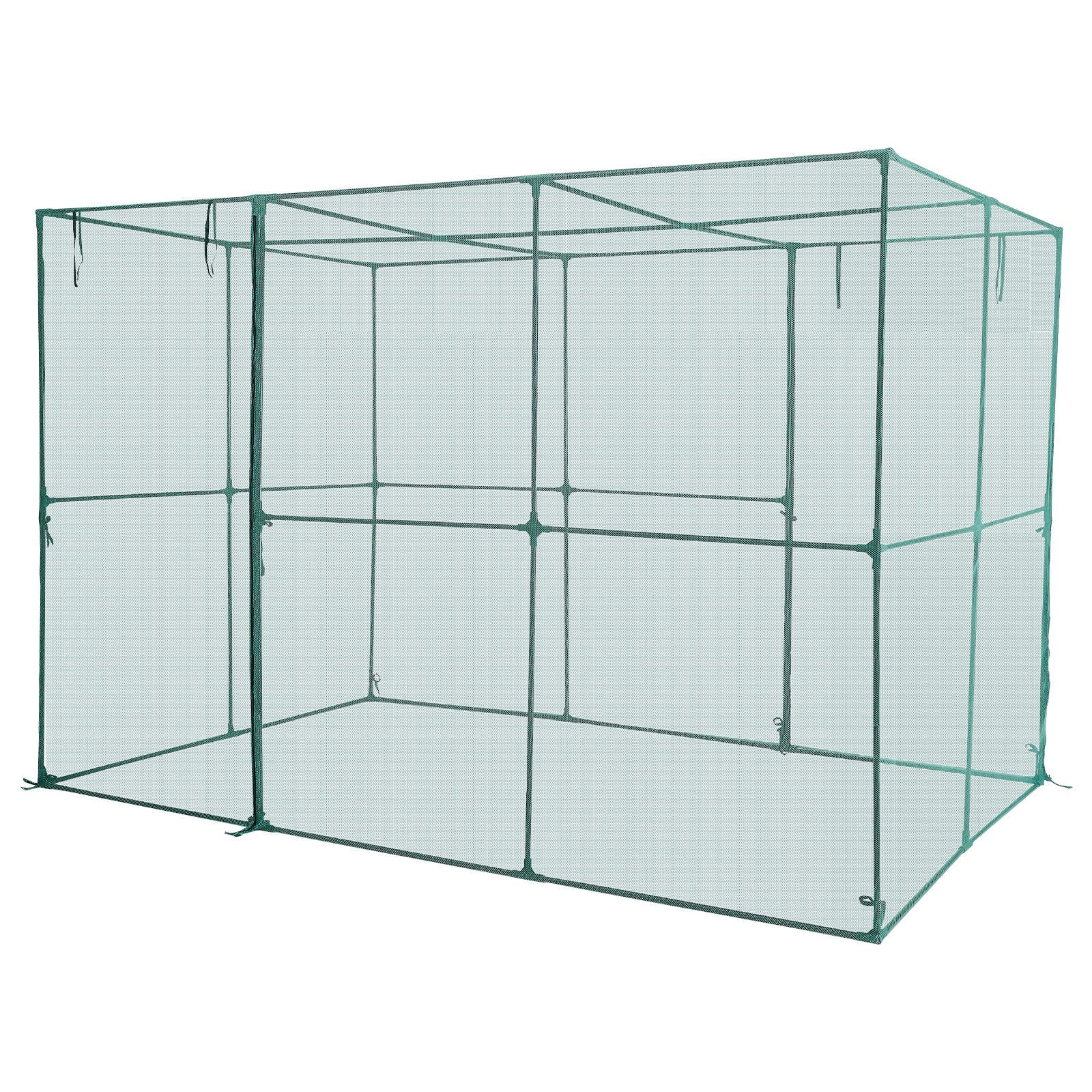 VEVOR Crop Cage, 2.9 x 1.94 x 1.94 m Plant Protection Tent with Zippered Door, Wind-Resistant Tall Crop Cage, Easy to Install, Outdoor Raised Bed Cover, Tomato Plant Netting for Garden Patio Lawn