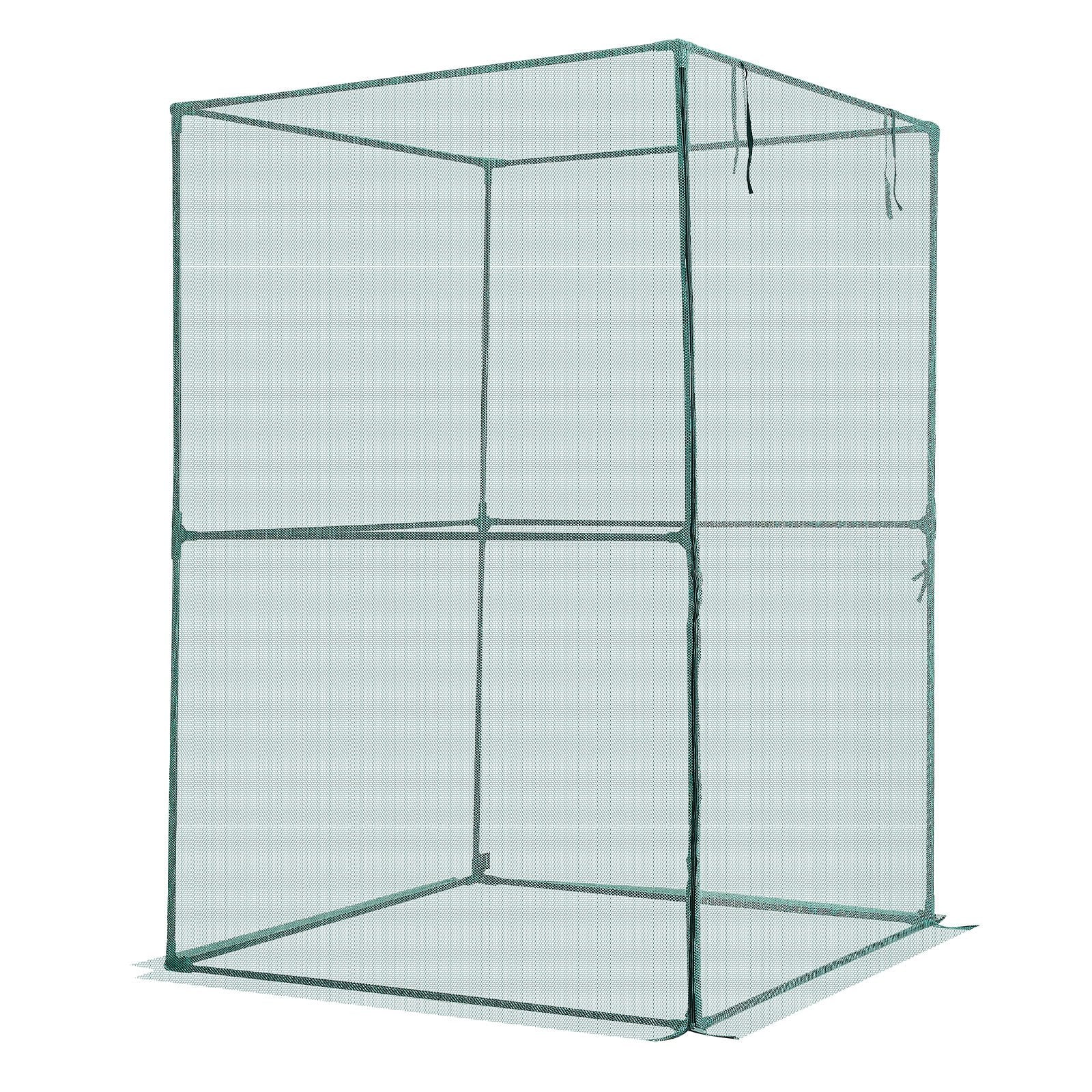 VEVOR Crop Cage, 1.2 x 1.2 x 1.8 m Plant Protection Tent with Zippered Door, Wind-Resistant Tall Crop Cage, Easy to Install, Outdoor Raised Bed Cover, Tomato Plant Netting for Garden Patio Lawn