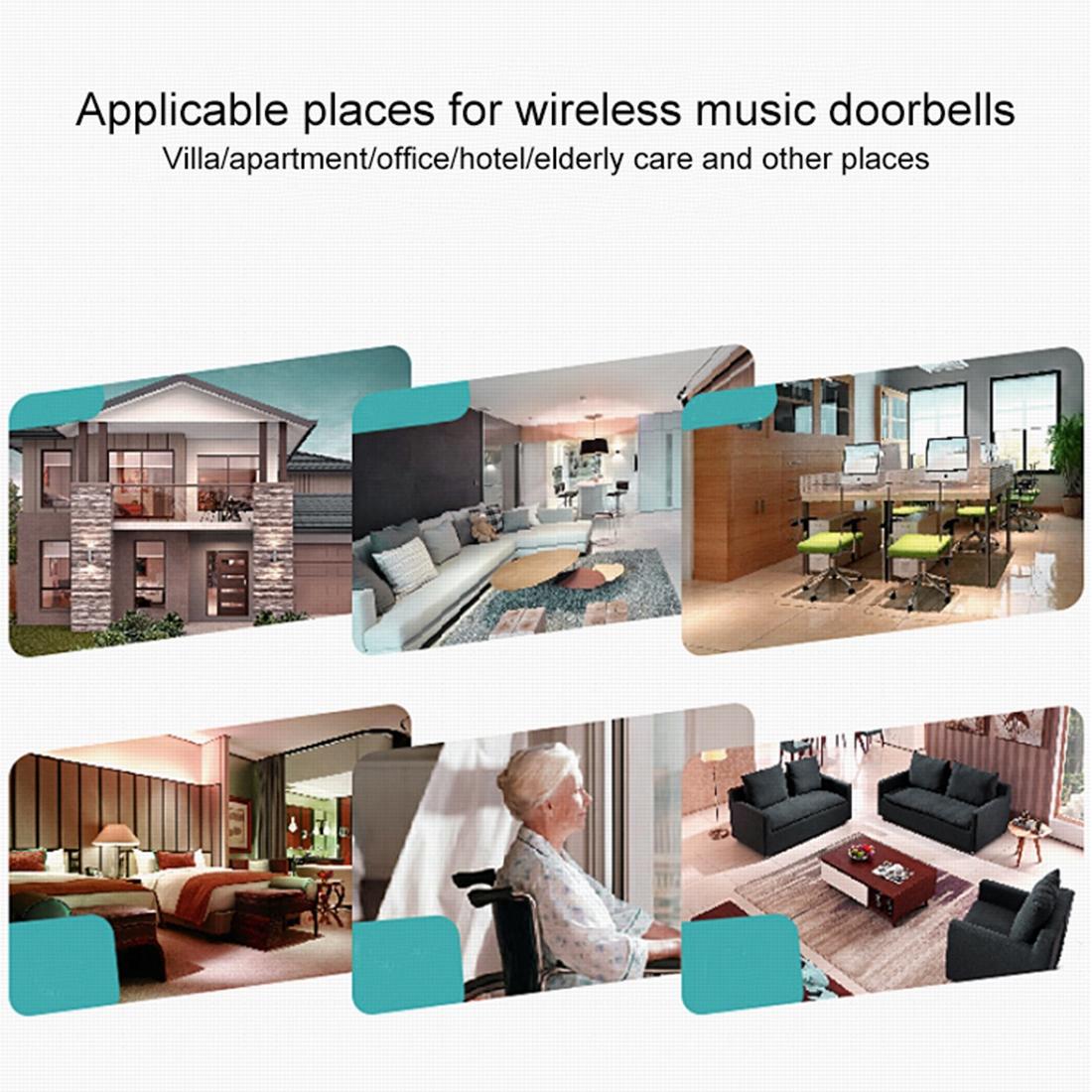 Home Music Remote Control Wireless Doorbell With 38 Polyphony Sounds White-1915196634384437250