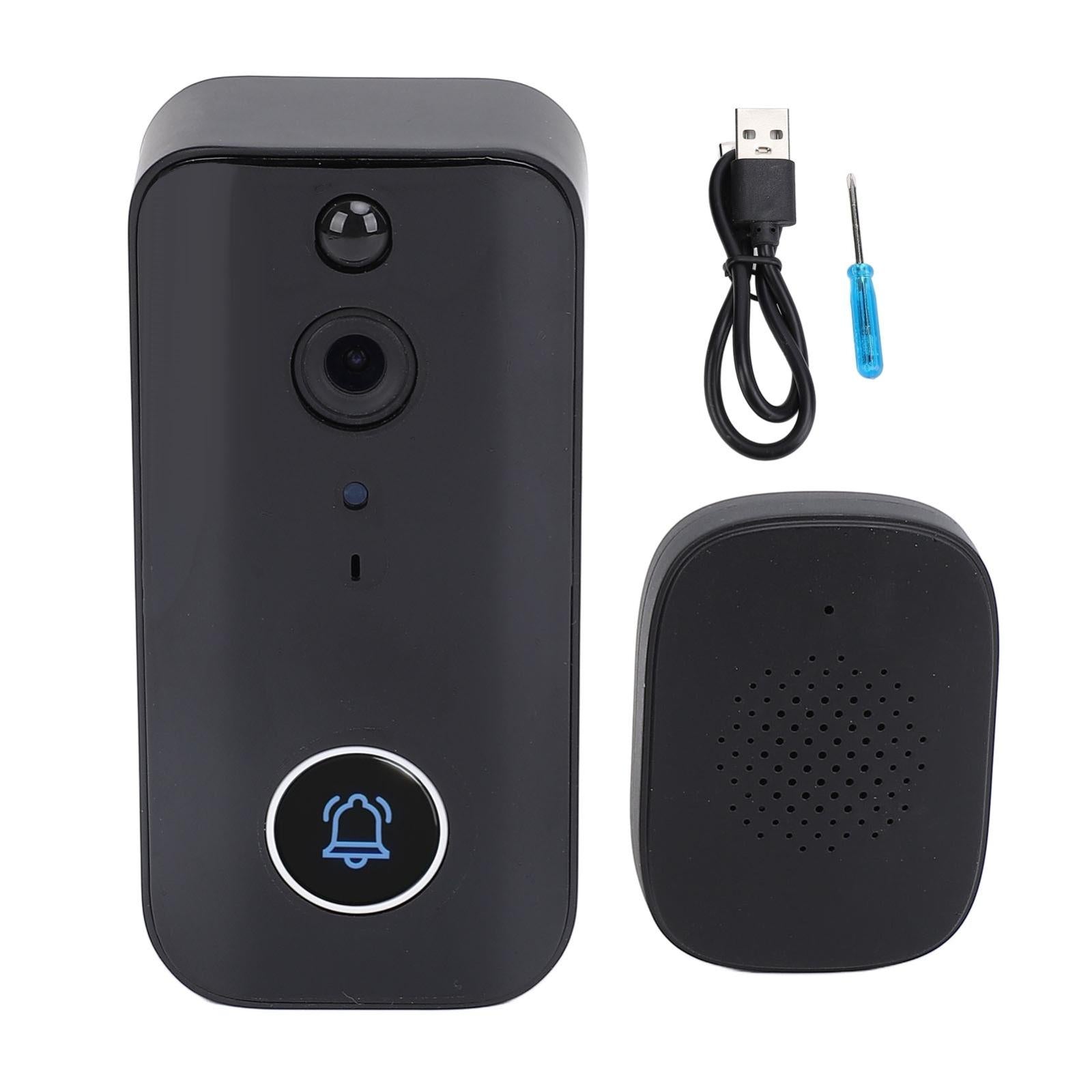 Wireless Doorbell Camera With Night Vision And Motion Detection - Black-1915196493648760833