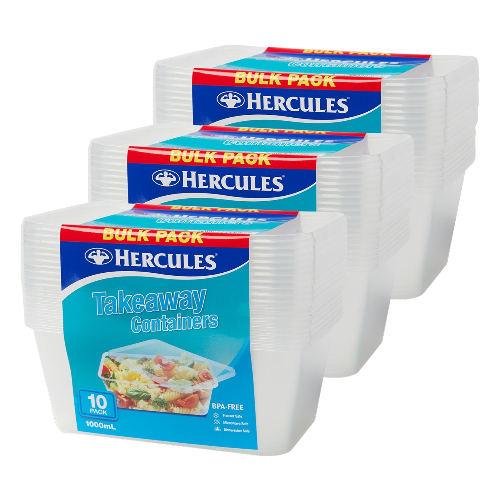 Hercules Takeaway Food Containers 10pk x 1000ml x3-2017004938852438016