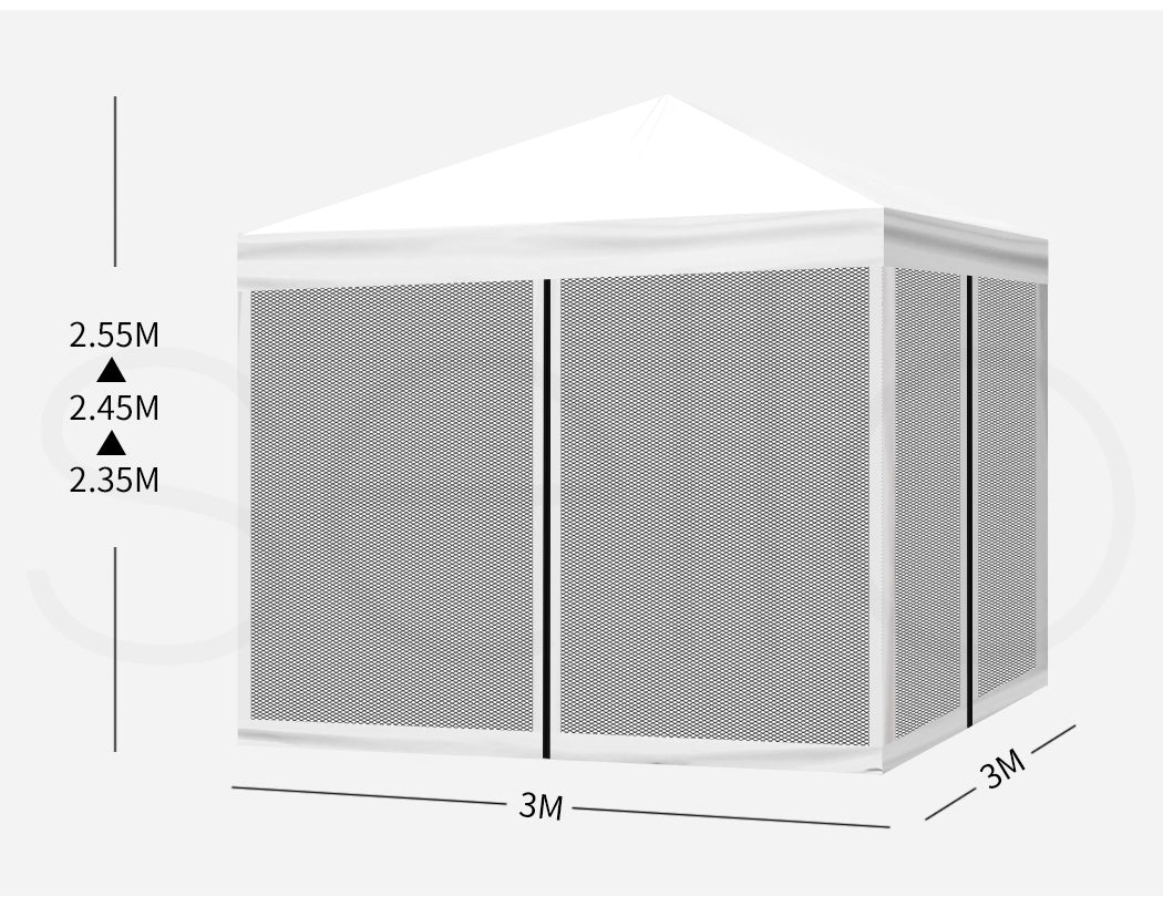 Mountview Gazebo 3x3 Marquee Pop Up White-1942352878832324610