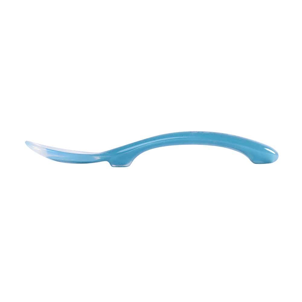 Beaba Silicone Suction Divided Plate & Spoon - Blue-1910112368906604545