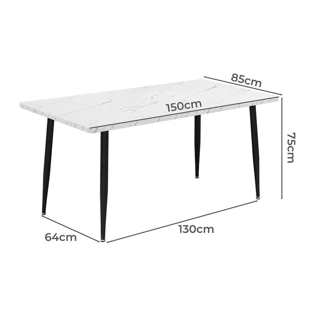Levede Steel Dining Table 4-6 Seater 150cm-1937319784999948290
