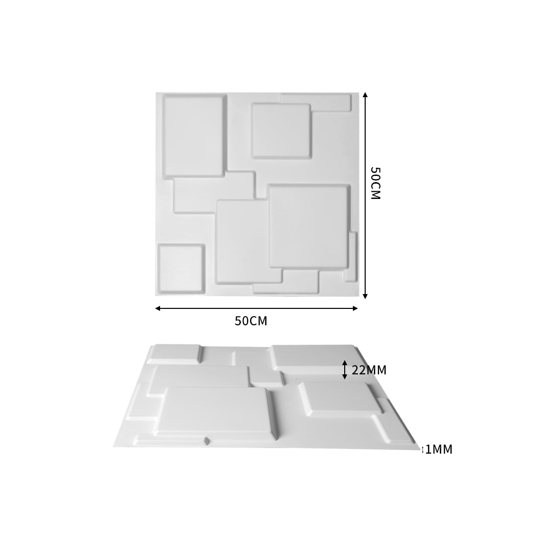 12Pcs 3D Wall Panels 50x50cm DIY Waterproof-1942353095744950274
