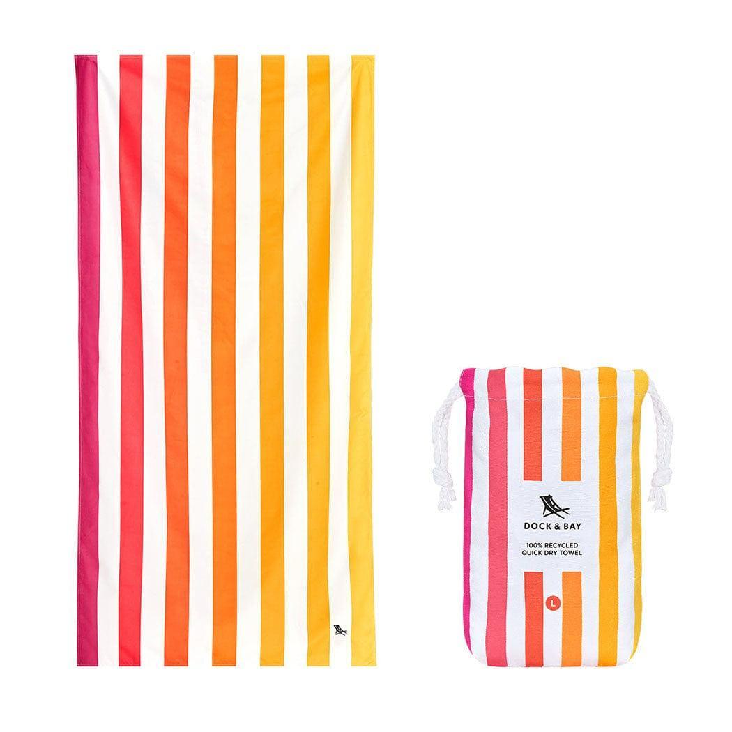 Dock & Bay Beach Towel Cabana Collection L | Quick Dry | Peach Sunrise-1910112360513802240