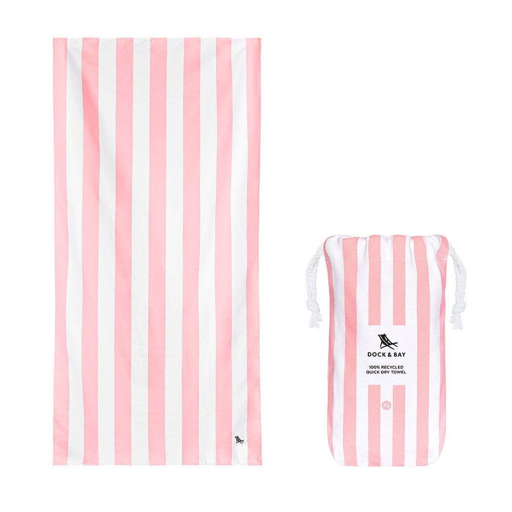 Dock & Bay Beach Towel Cabana Collection XL | Quick Dry | Malibu Pink-1910112358496342016