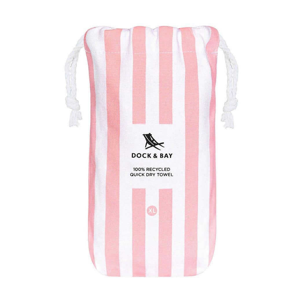 Dock & Bay Beach Towel Cabana Collection XL | Quick Dry | Malibu Pink-1910112358496342019