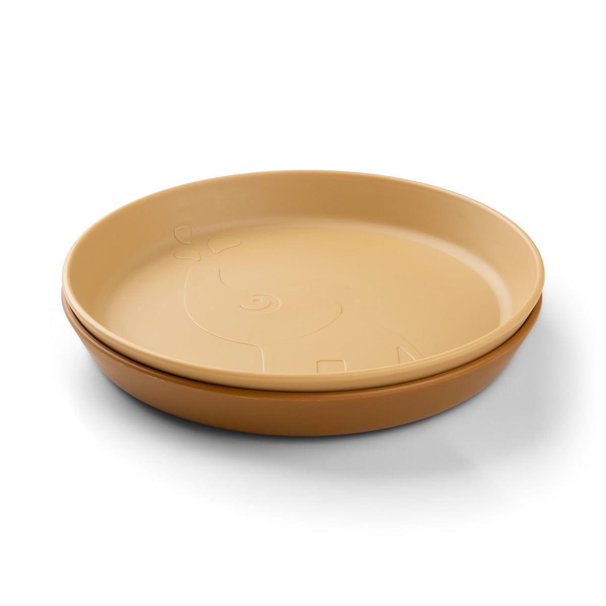 Done by Deer Kiddish Raffi Plate 2 Pack-Mustard-1910112382059941888