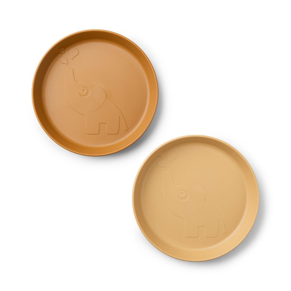 Done by Deer Kiddish Raffi Plate 2 Pack-Mustard-1910112382059941889