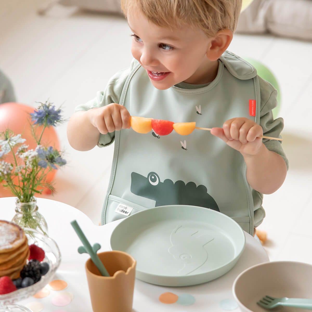 Done by Deer Kiddish Raffi Plate 2 Pack-Mustard-1910112382059941892