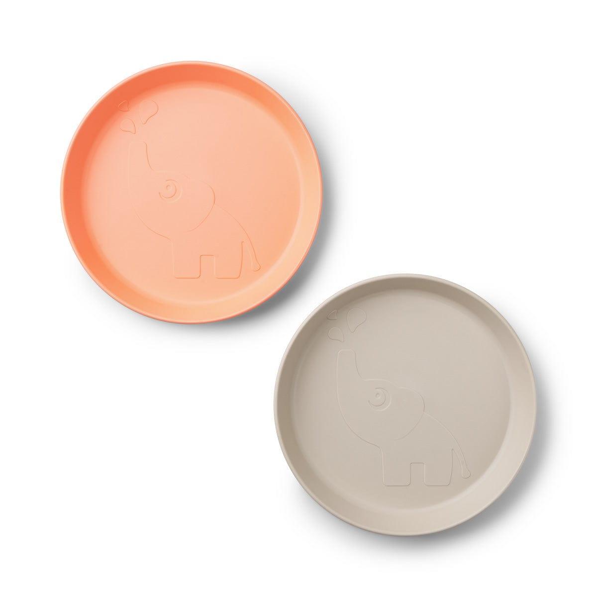 Done by Deer Kiddish Raffi Plate 2 Pack-Sand & Coral-1910112382206742529