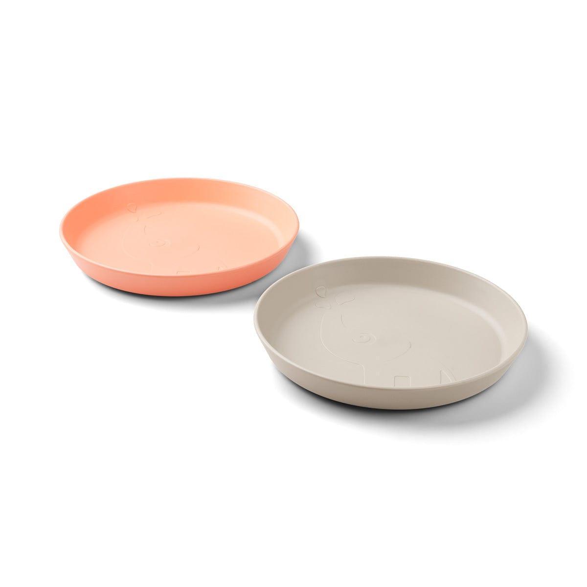 Done by Deer Kiddish Raffi Plate 2 Pack-Sand & Coral-1910112382206742533